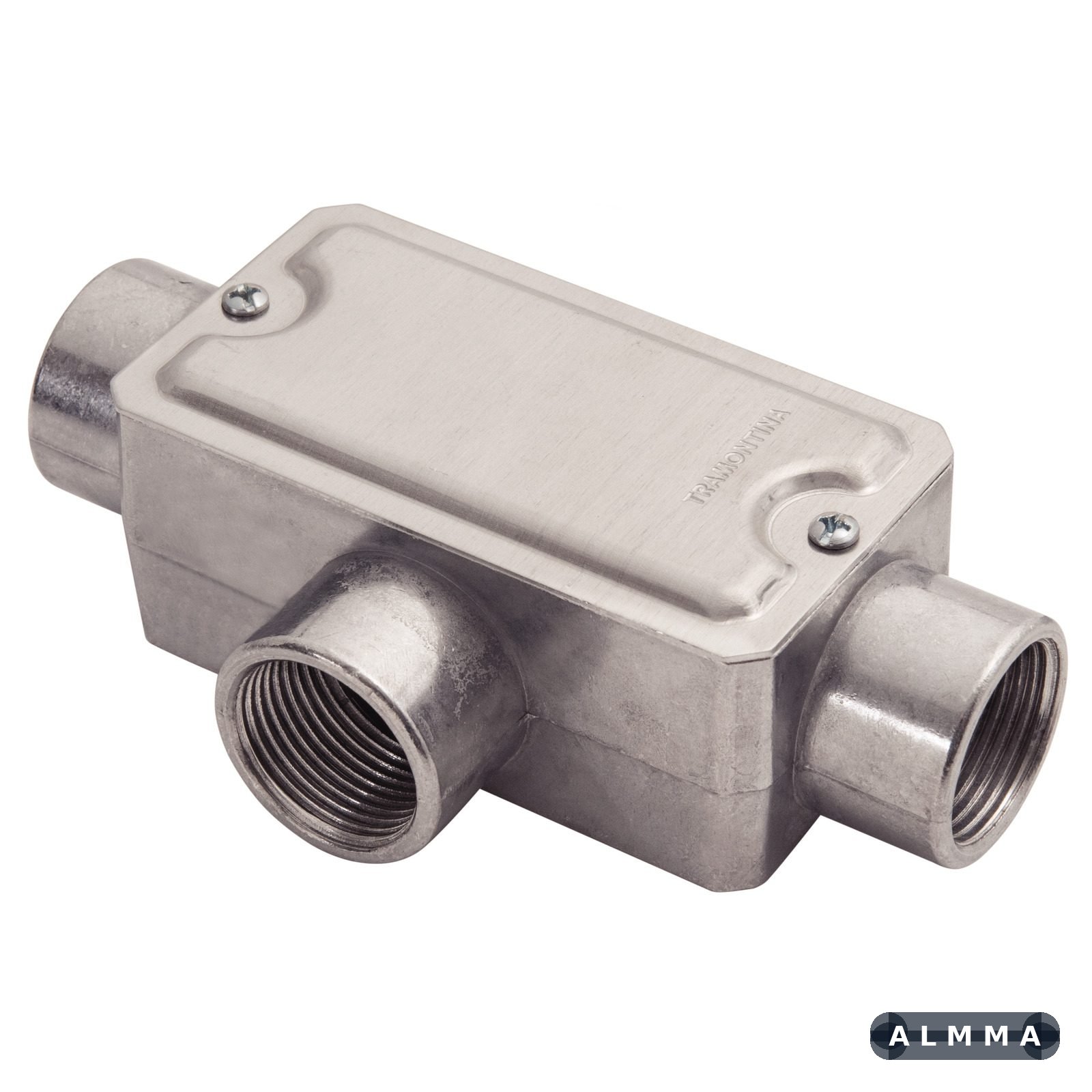 Condulete Fixo 3/4" Tipo T Tramontina com Tampa e com Rosca 12 UN. EMB.MINIMA