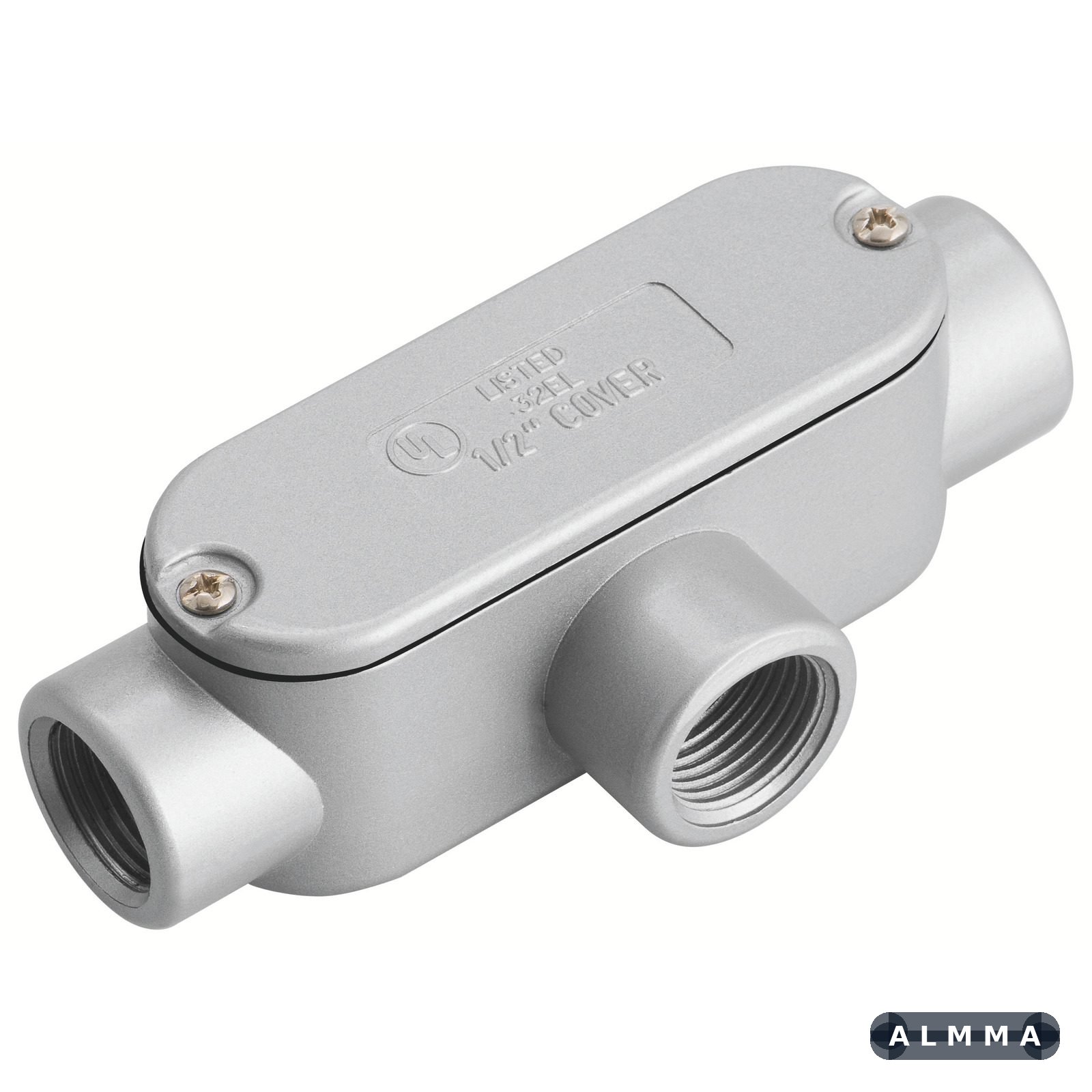 Condulete Tipo T 3/4" Ovalado Fixo Tramontina com Tampa com Rosca BSP e com Pintura Eletrostática a Pó 12 UN. EMB.MINIMA