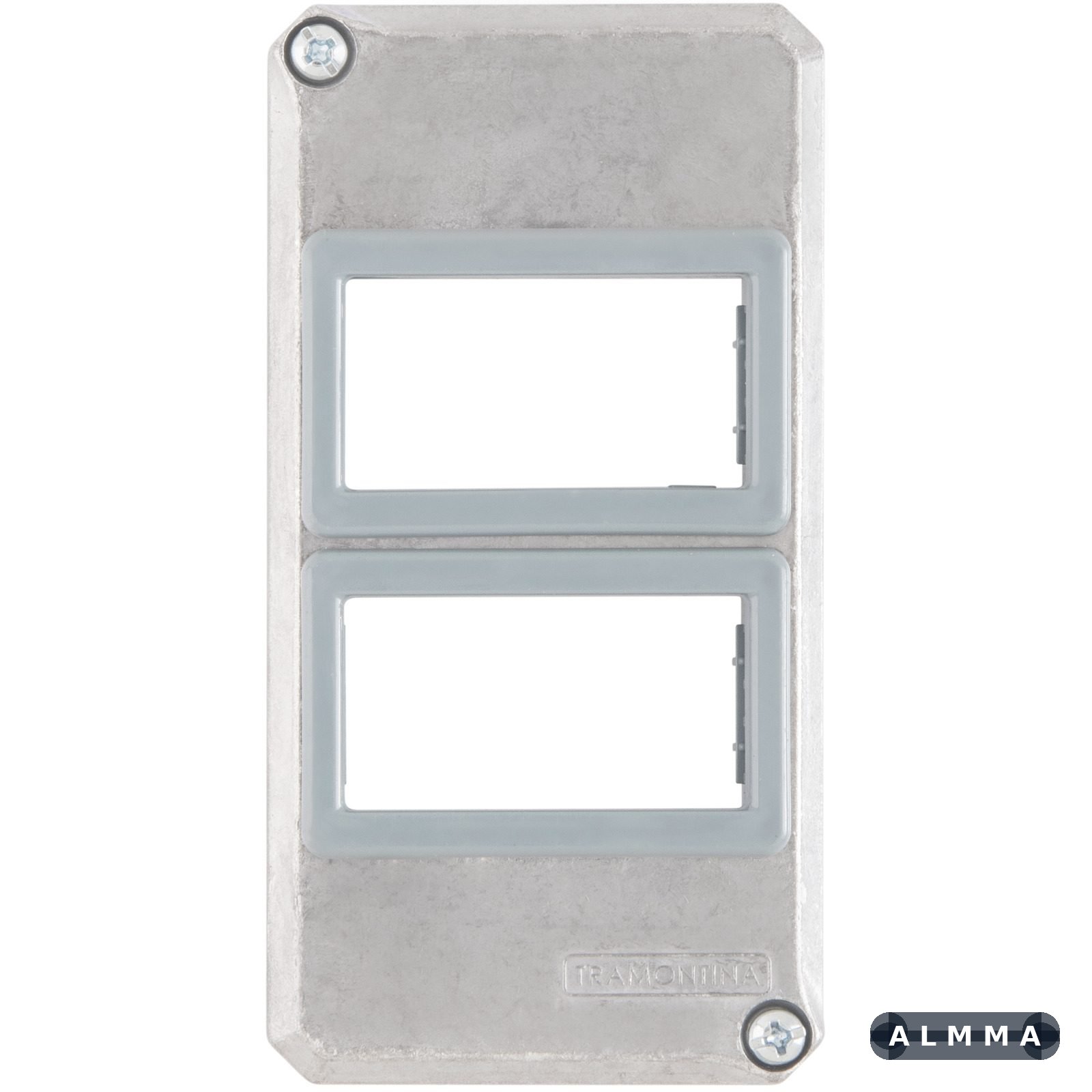 Tampa para Condulete 1" Tramontina com 2 Postos Afastados Horizontal para Sistema Modular 24 UNIDADES EMB.MINIMA