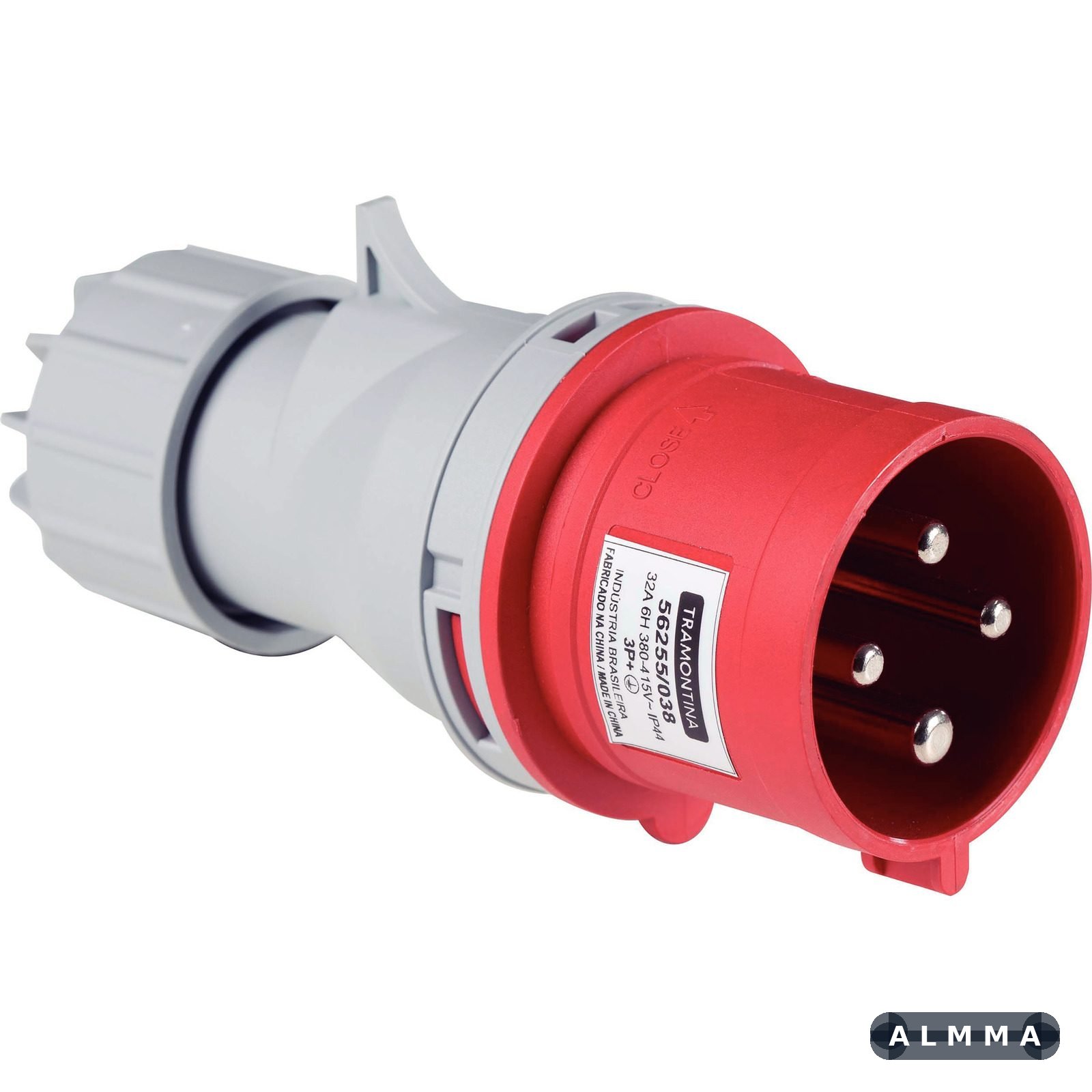 Plugue Móvel Industrial 3P+T 32 A 380-415 Vca 6 H Tramontina 10 UNIDADES EMB.MINIMA