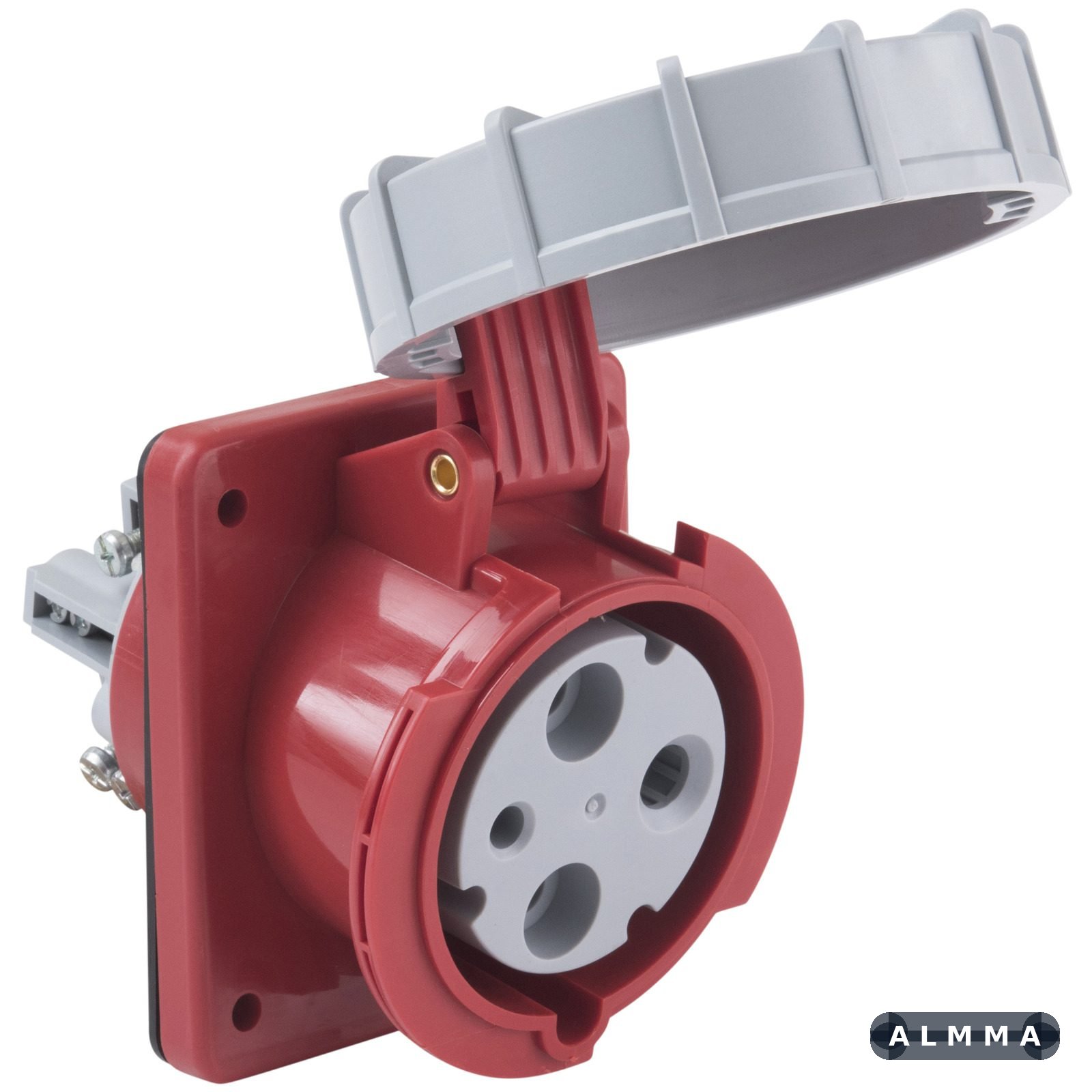 Tomada de Embutir Tramontina 2P+T 63 A 380-415 V 06h IP67 2 UNIDADES EMB.MINIMA