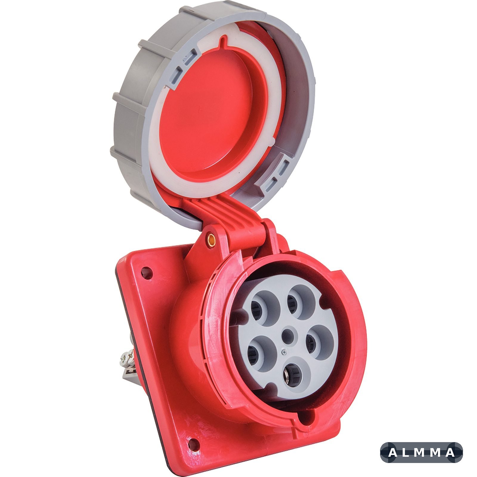 Tomada de Embutir Industrial 3P+N+T 63 A 380-415 Vca 6 H Tramontina 2 UNIDADES EMB.MINIMA