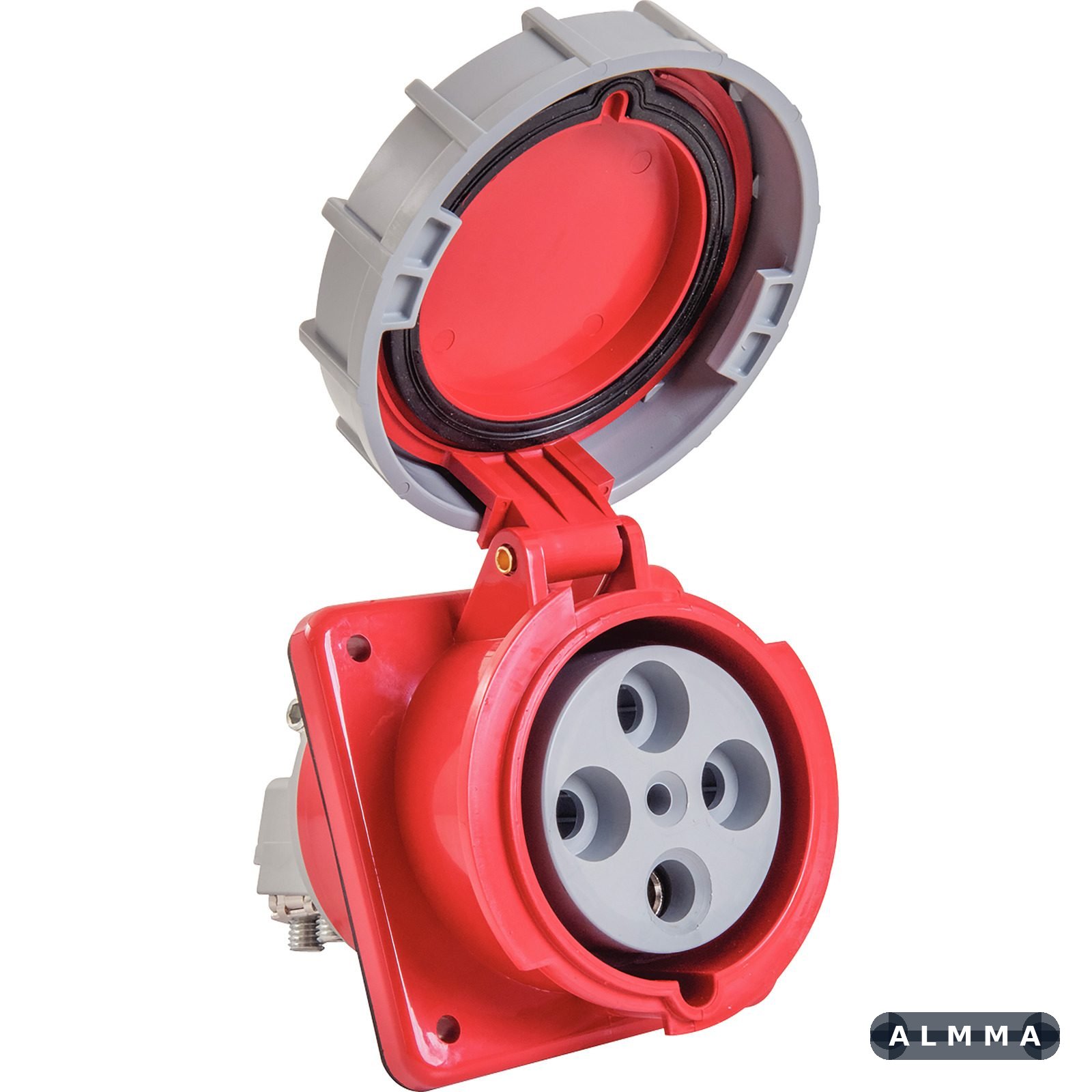 Tomada de Embutir Industrial 3P+T 125 A 380-415 Vca 6 H Tramontina 2 UNIDADES EMB.MINIMA