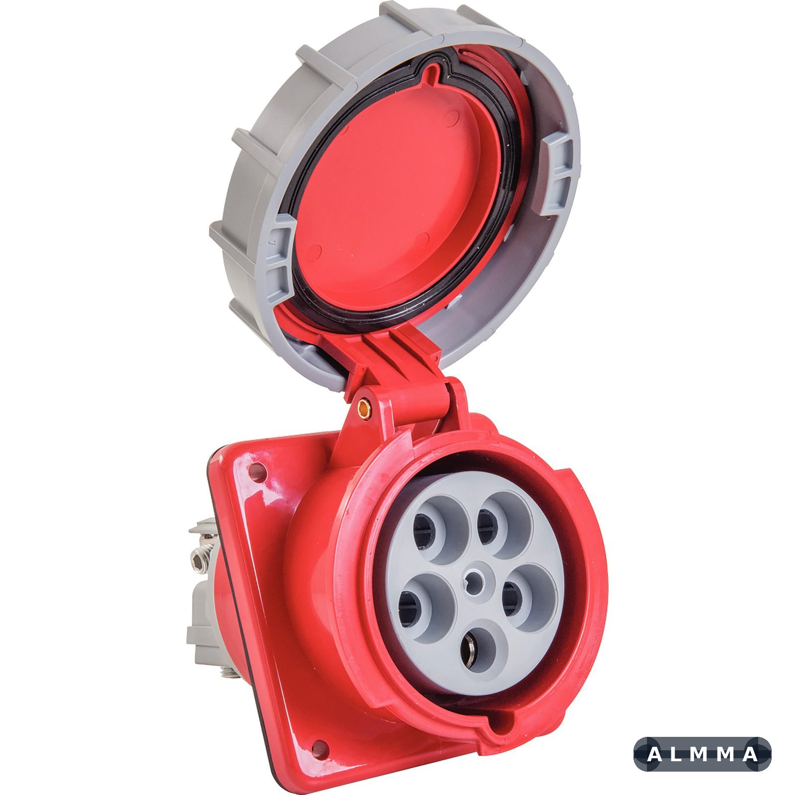 Tomada de Embutir Industrial 3P+N+T 125 A 380-415 Vca 6 H Tramontina 2 UNIDADES EMB.MINIMA