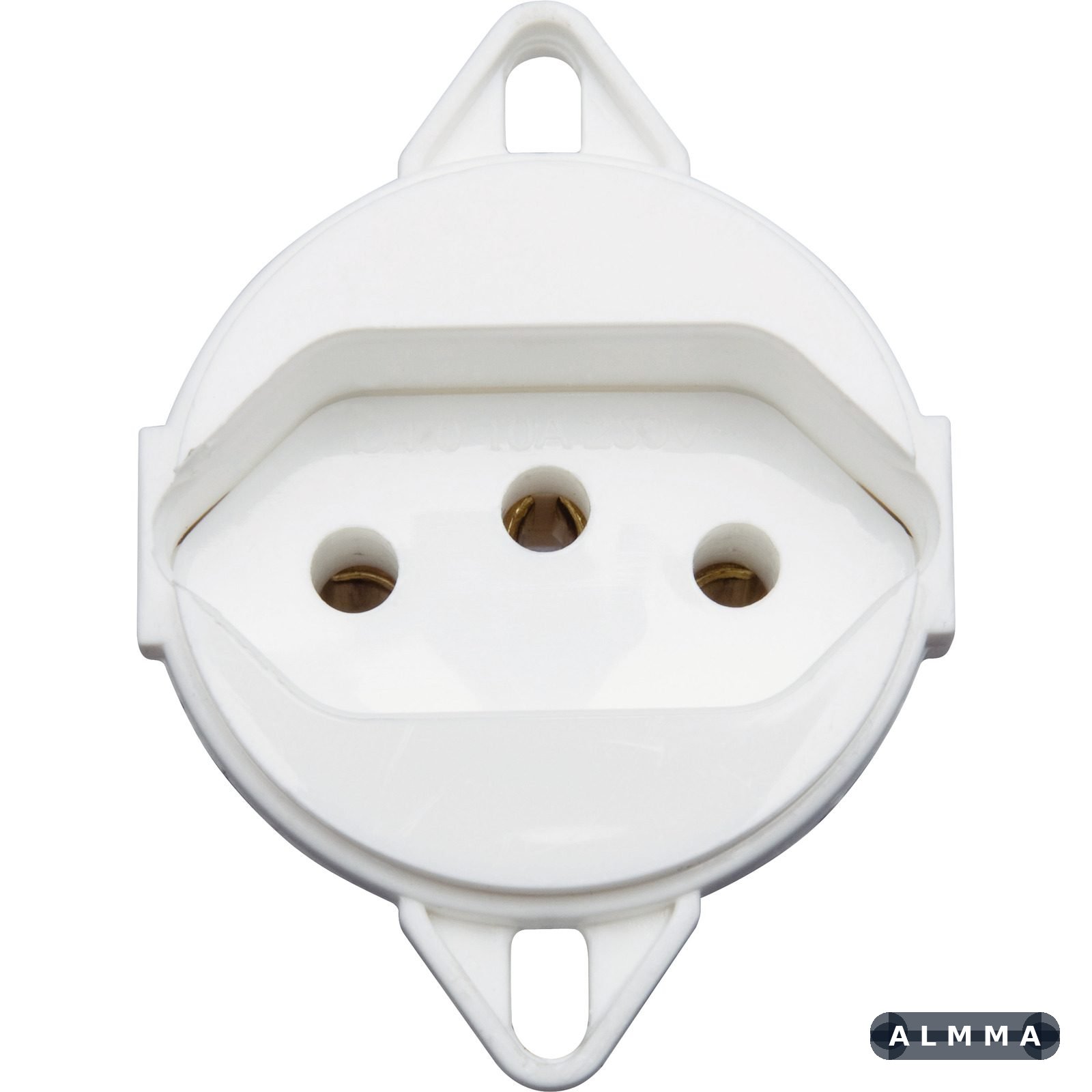 Tomada 2P+T para Tampa de Piso Tramontina 10 A 250 V Branca 20 UNIDADES EMB.MINIMA