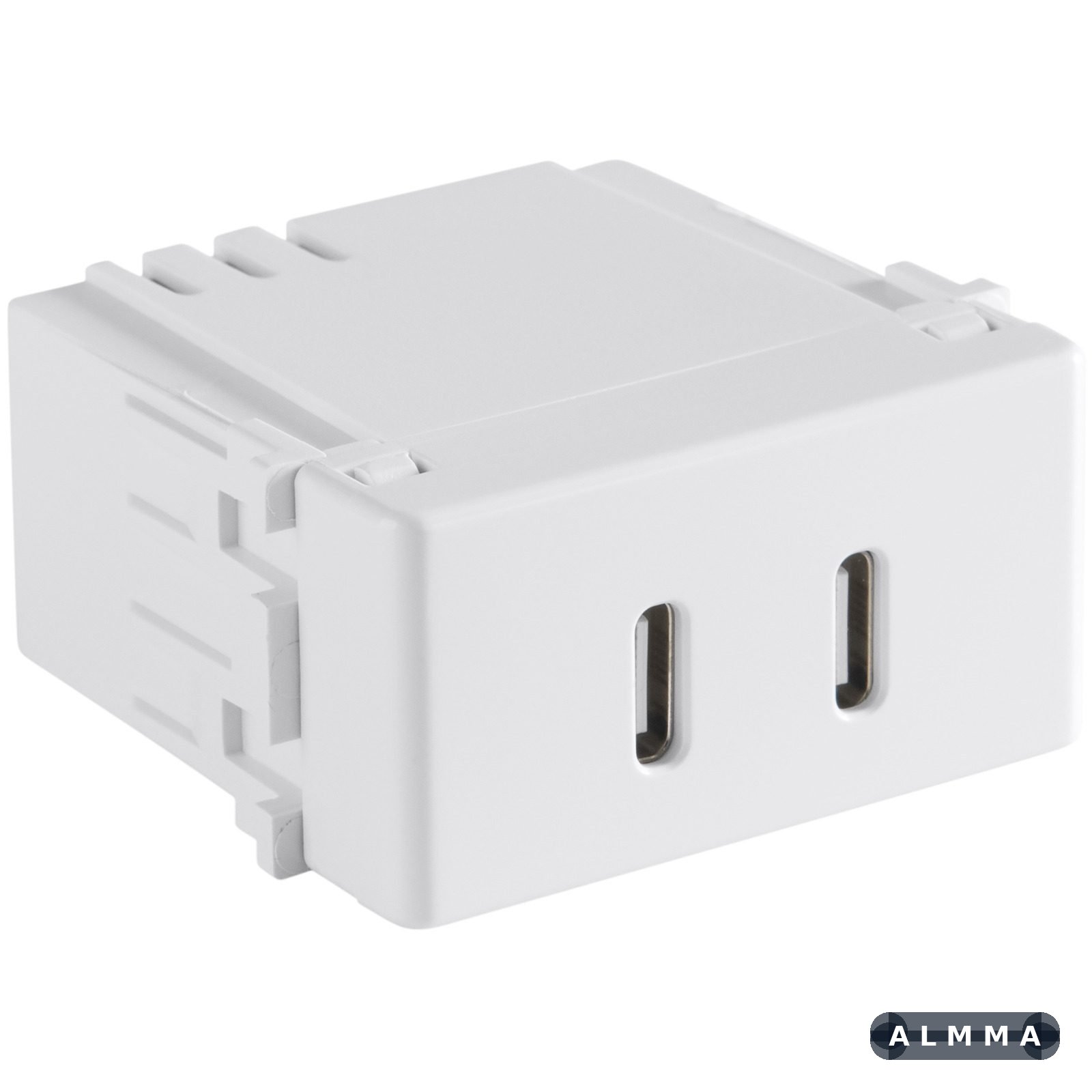 Módulo 2 Tomadas USB-C 2 A Bivolt Tramontina Branco 5 UNIDADES EMB.MINIMA