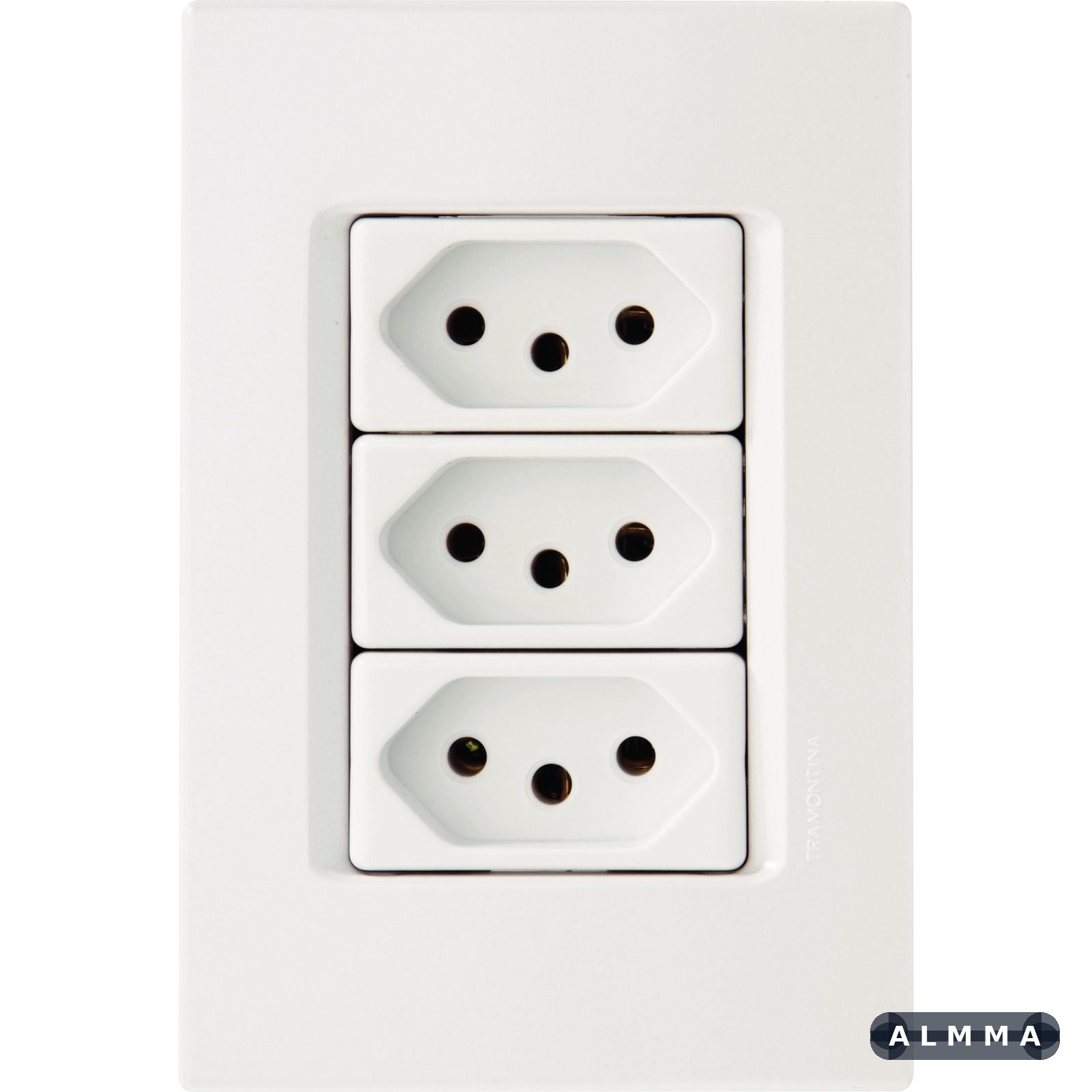 Conjunto 4x2 com 3 Tomadas 2P+T 10 A 250 V Tramontina IzyFlat Branco 10 UN. EMB.MINIMA