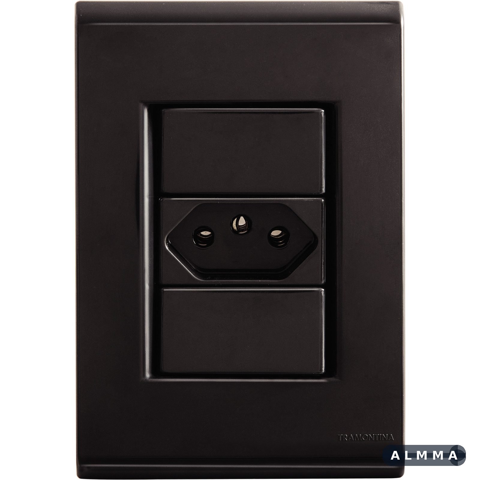 Conjunto 4x2 com 1 Tomada 2P+T 10 A 250 V Tramontina Liz Grafite 10 UNIDADES EMB.MINIMA