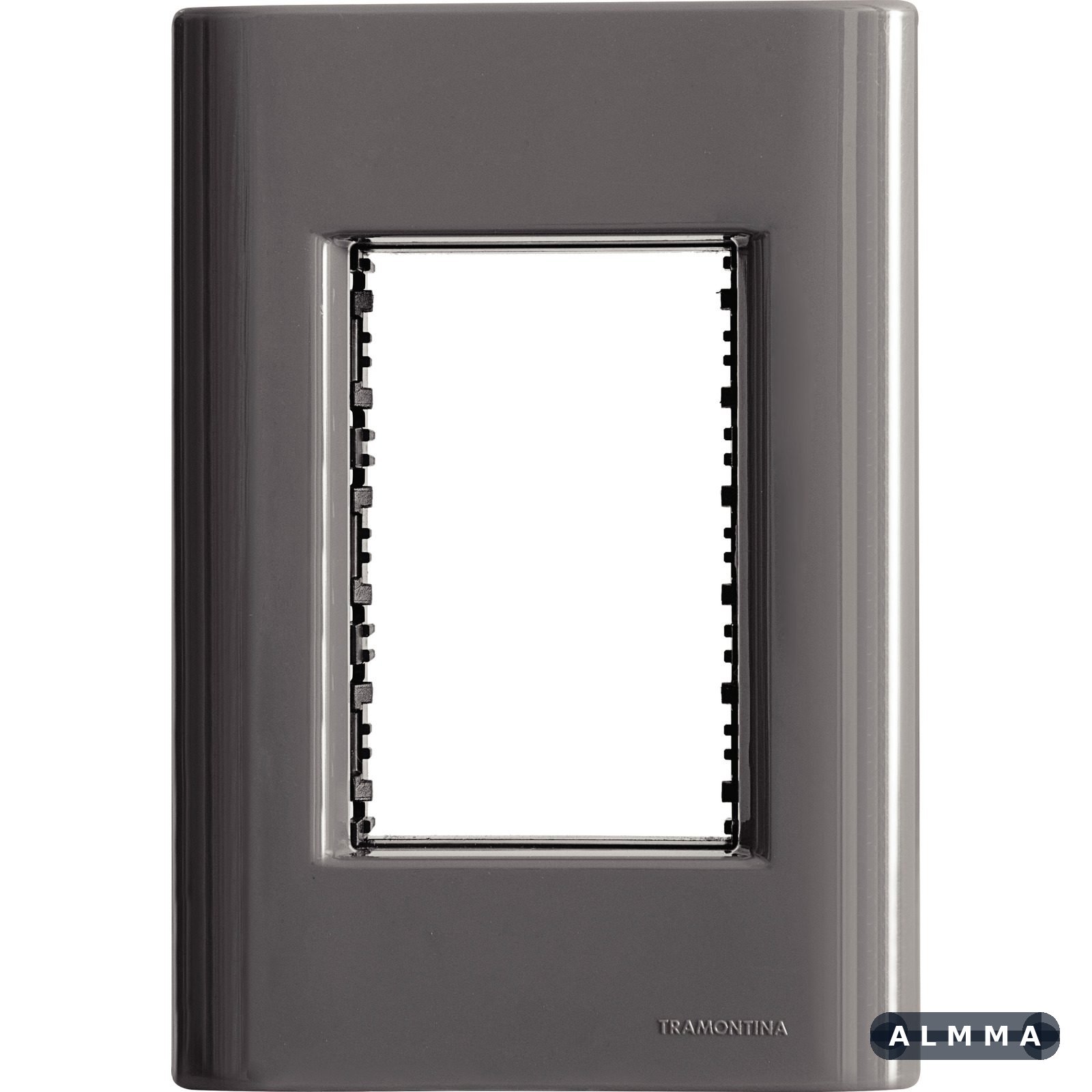 Placa 3 Postos 4x2 Tramontina Giz Titânio com Suporte 20 UNIDADES EMB.MINIMA