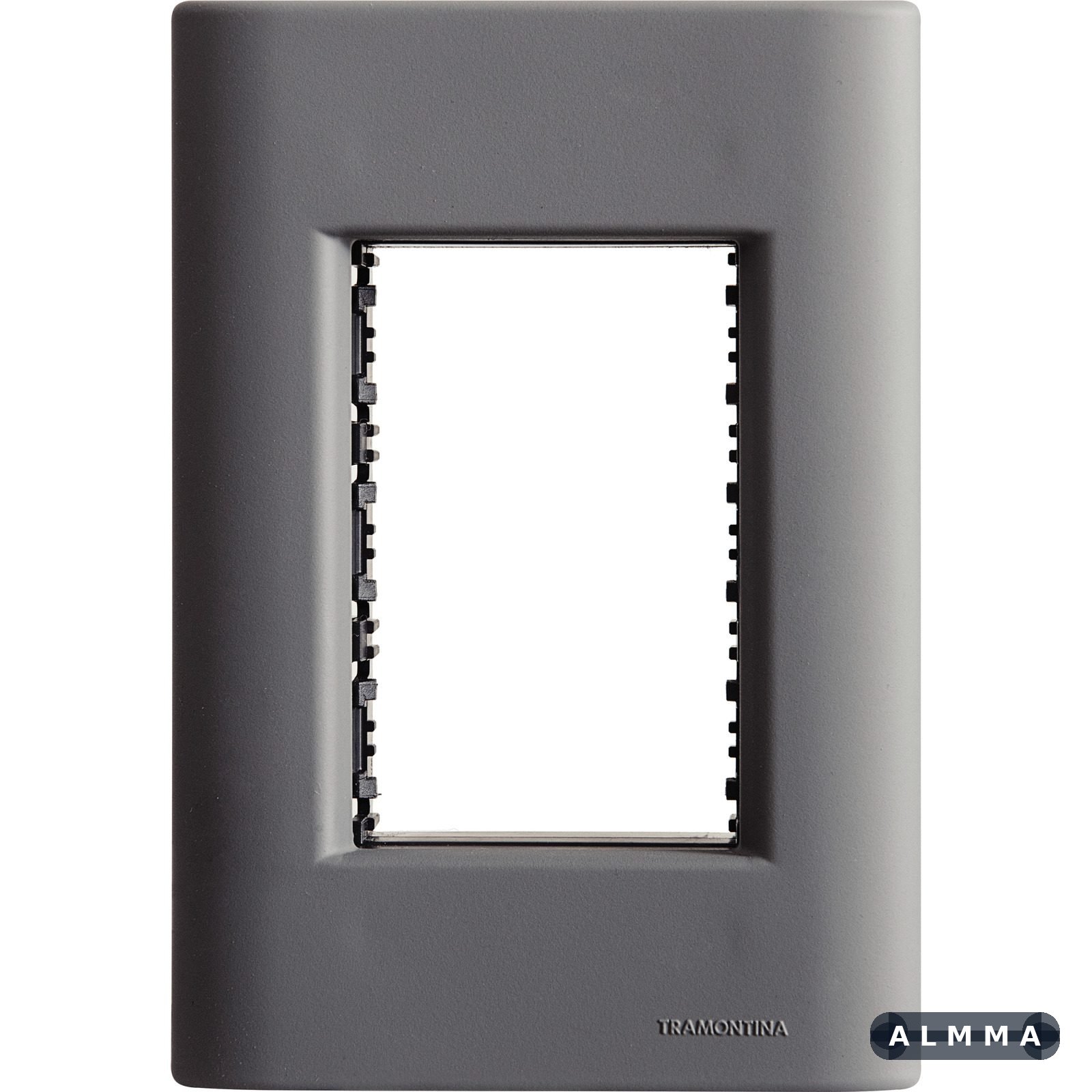Placa 3 Postos 4x2 Tramontina Giz Titânio Soft Touch com Suporte 20 UNIDADES EMB.MINIMA