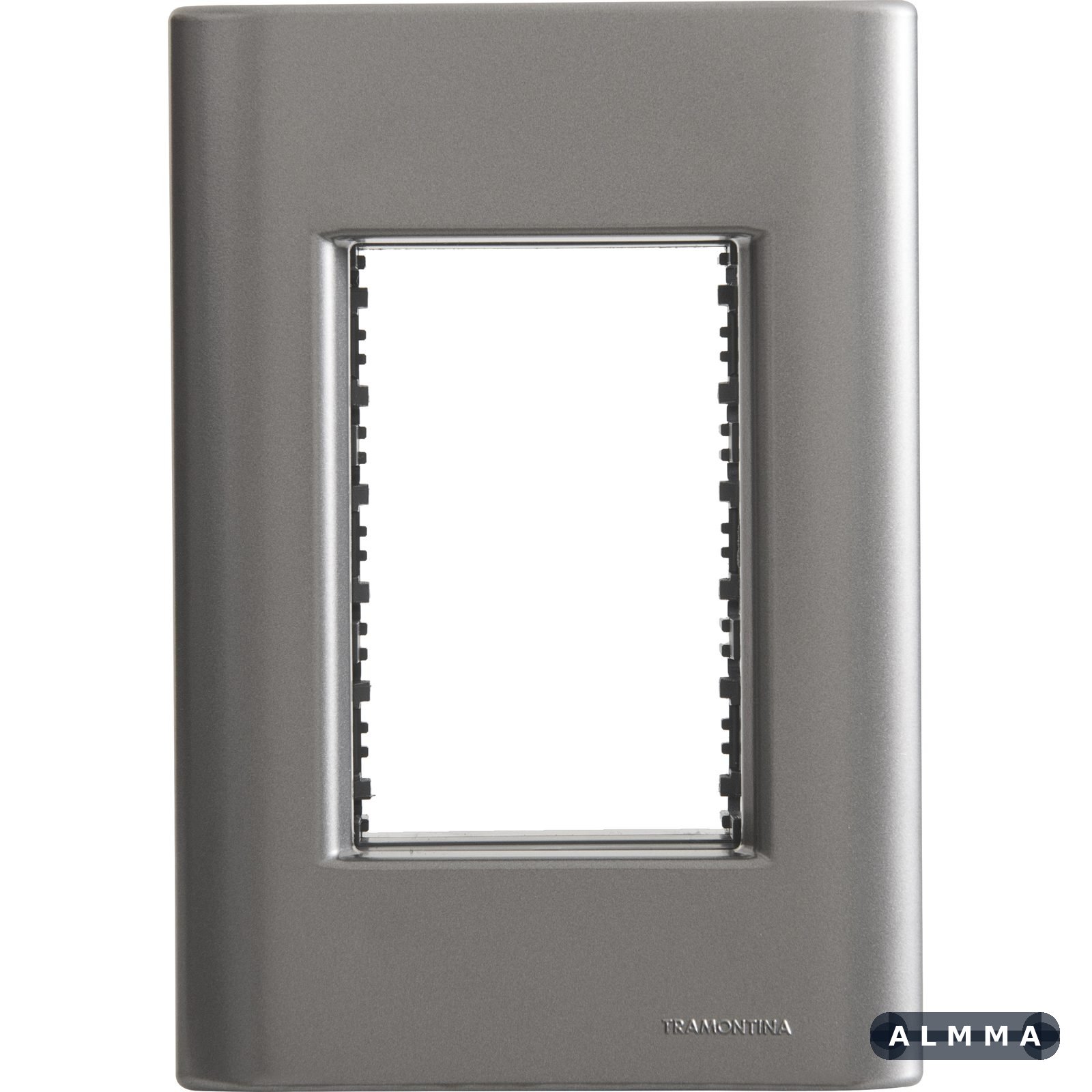 Placa 3 Postos 4x2 Tramontina Giz Onix Metalizado com Suporte 20 UNIDADES EMB.MINIMA