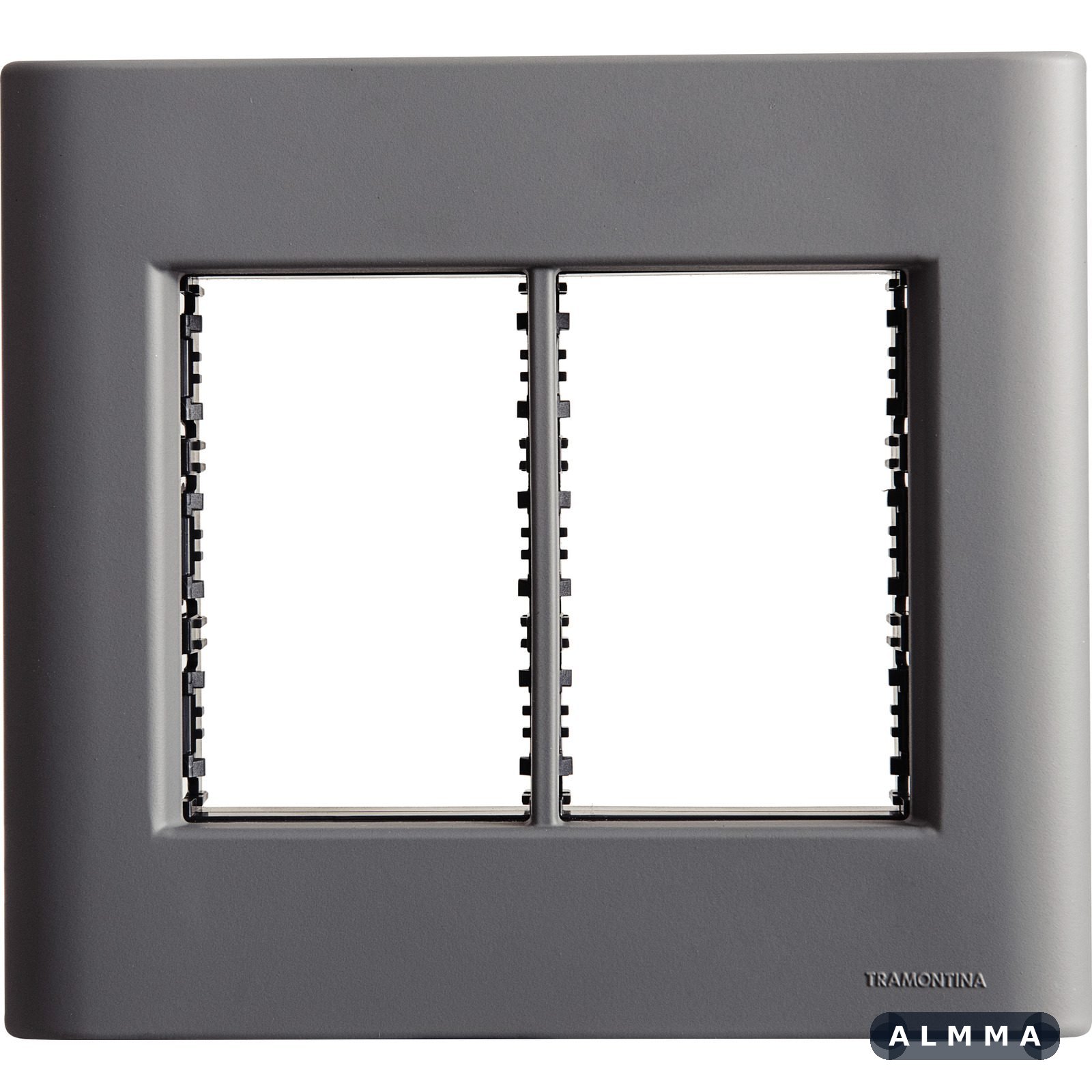 Placa 6 Postos 4x4 Tramontina Giz Titânio Soft Touch com Suporte 20 UNIDADES EMB.MINIMA