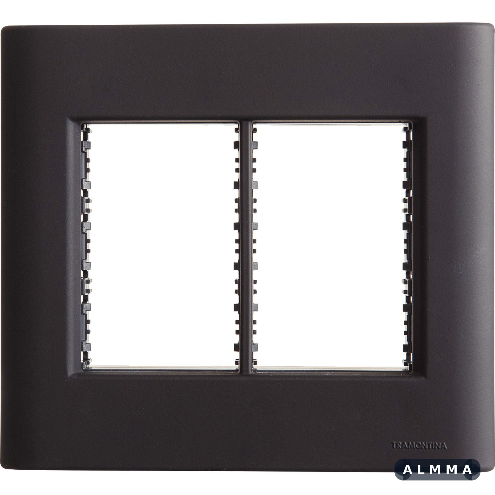 Placa 6 Postos 4x4 Tramontina Giz Preta Soft Touch com Suporte 20 UNIDADES EMB.MINIMA