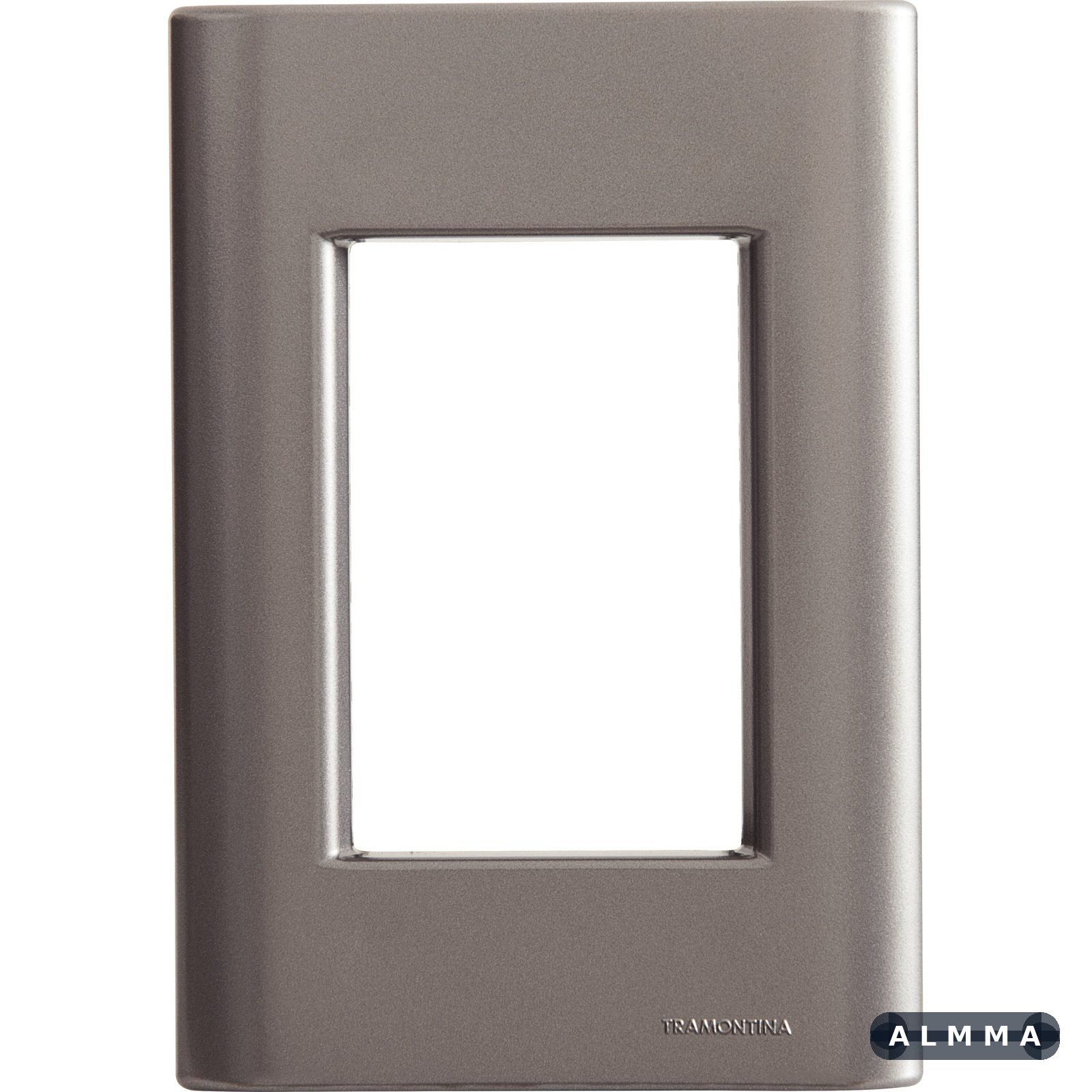 Placa 3 Postos 4x2 Tramontina Giz Onix Metalizado sem Suporte 20 UNIDADES EMB.MINIMA