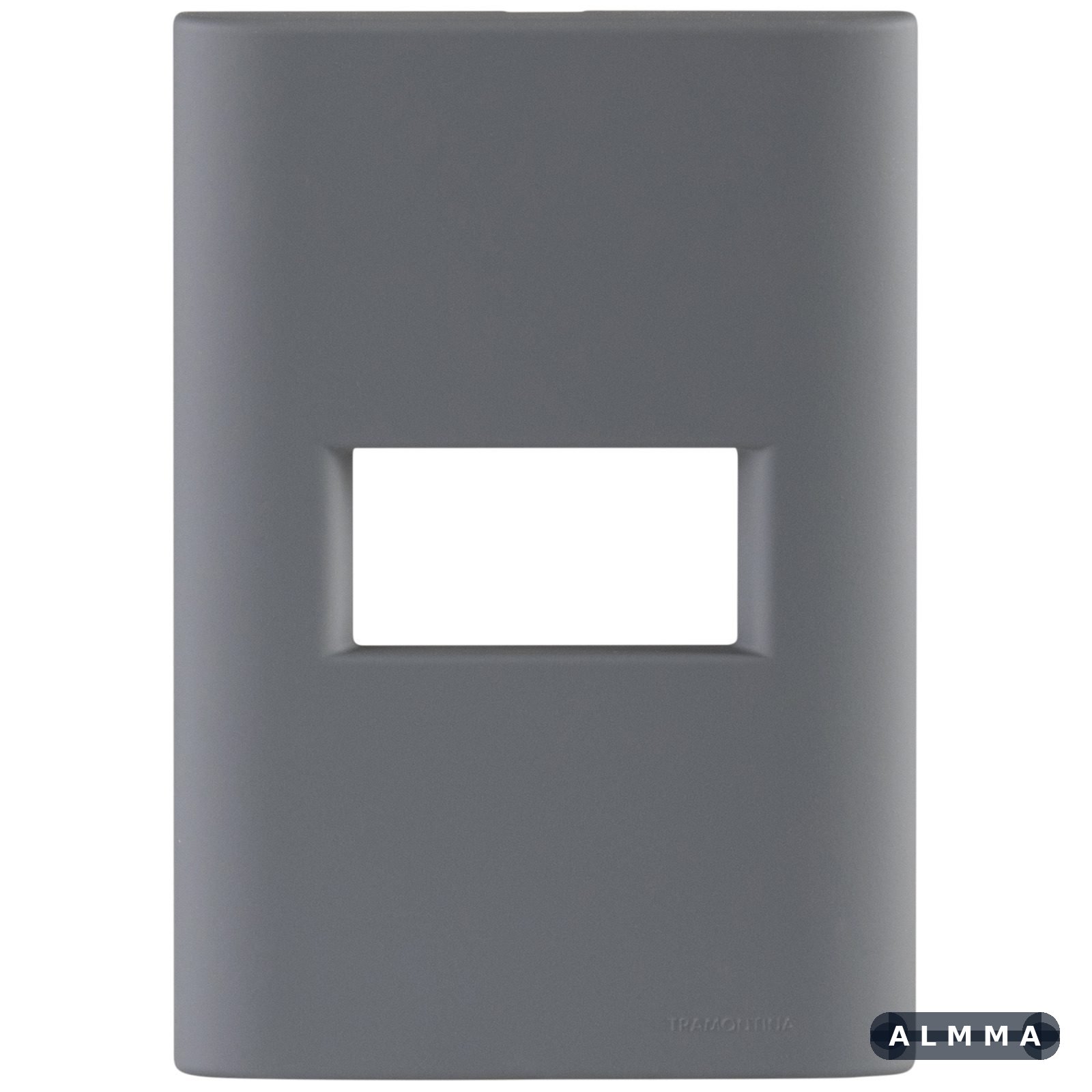 Placa 1 Posto Horizontal Tramontina Giz com Suporte Titânio Soft Touch 20 UNIDADES EMB.MINIMA