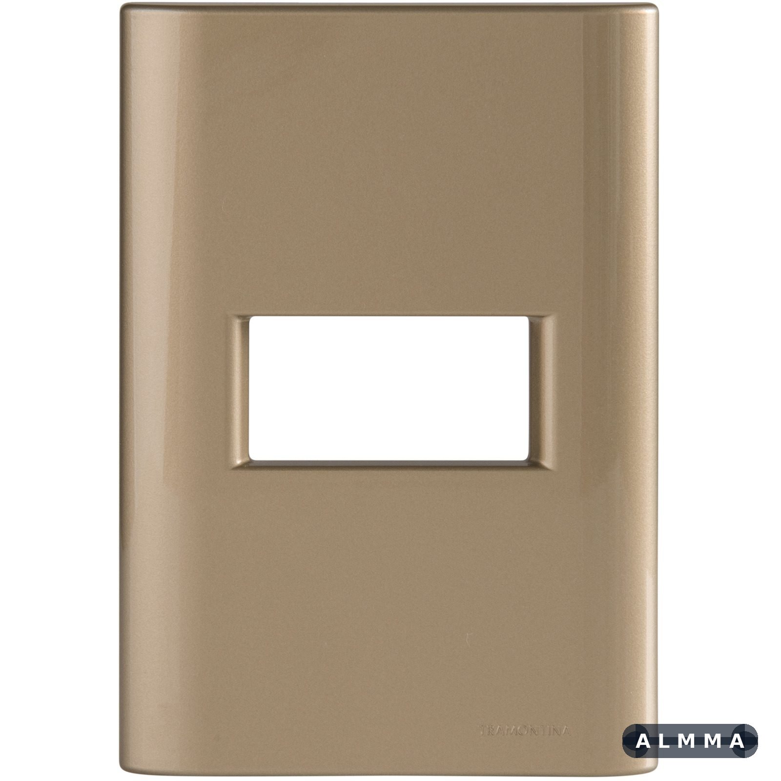 Placa 1 Posto Horizontal Tramontina Giz com Suporte Ouro Metalizado 20 UNIDADES EMB.MINIMA