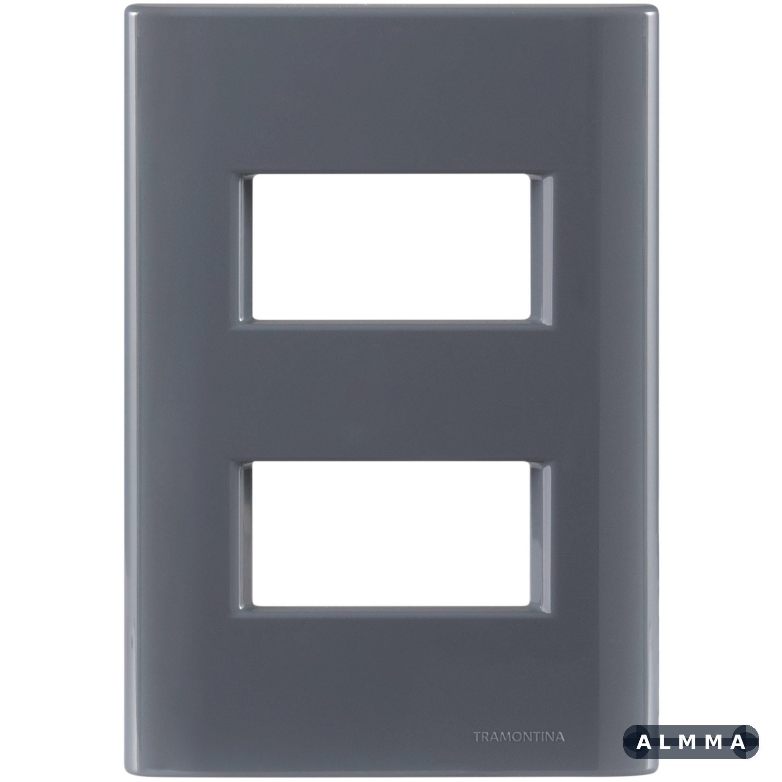 Placa 2 Postos Afastados Tramontina Giz com Suporte Titânio 20 UNIDADES EMB.MINIMA