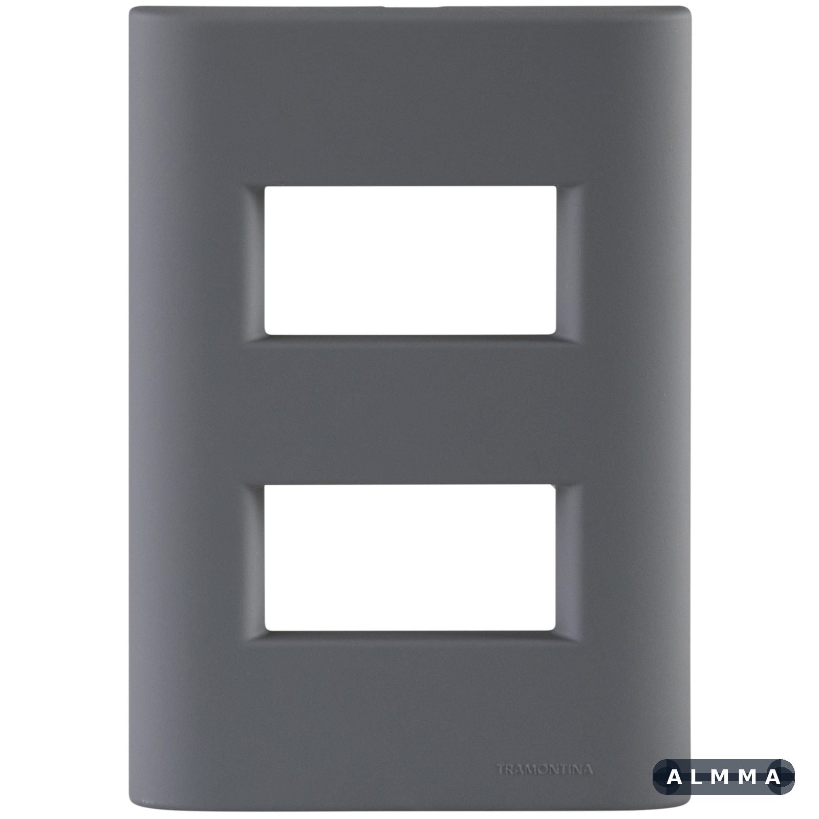 Placa 2 Postos Afastados Tramontina Giz com Suporte Titânio Soft Touch 20 UNIDADES EMB.MINIMA