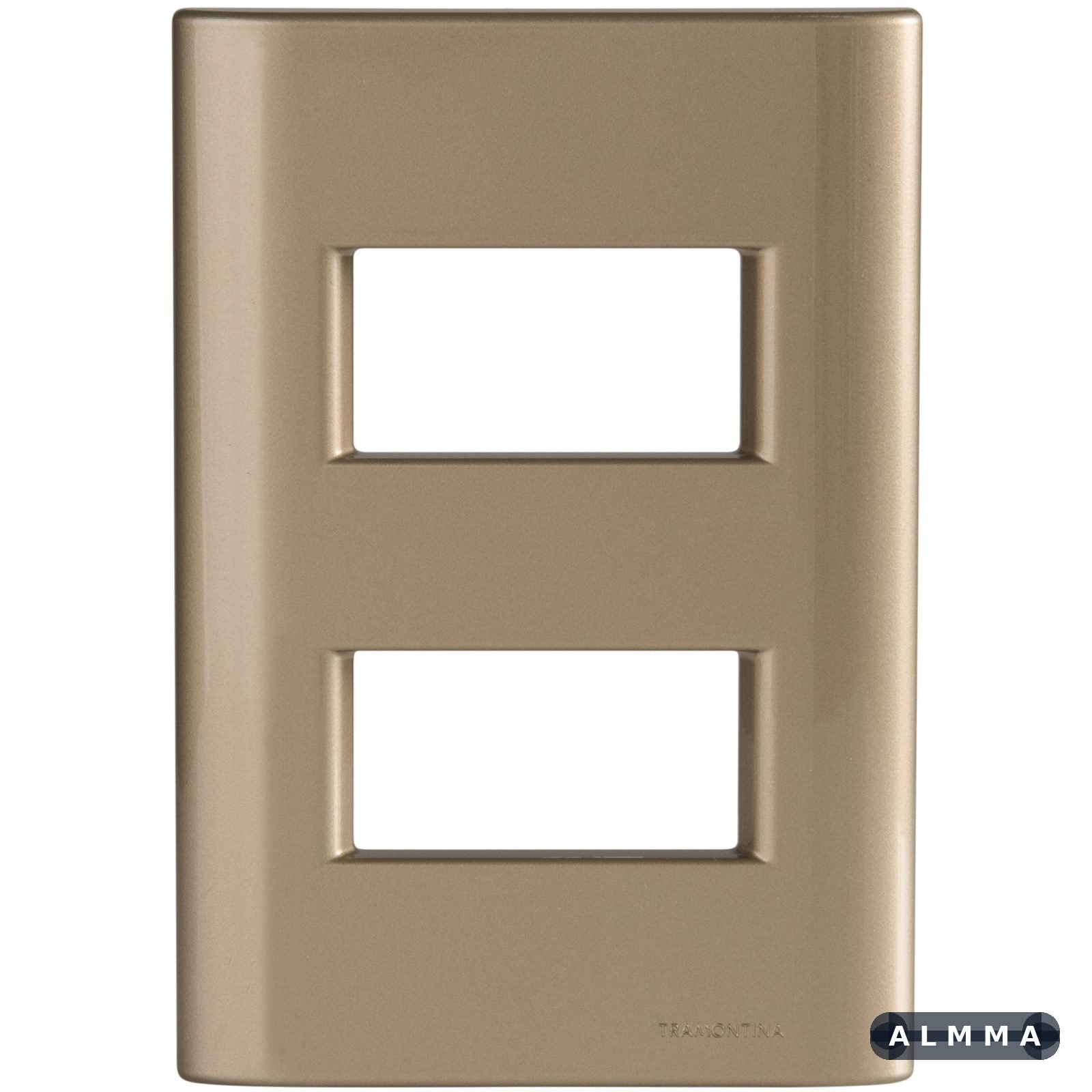 Placa 2 Postos Afastados Tramontina Giz com Suporte Ouro Metalizado 20 UNIDADES EMB.MINIMA