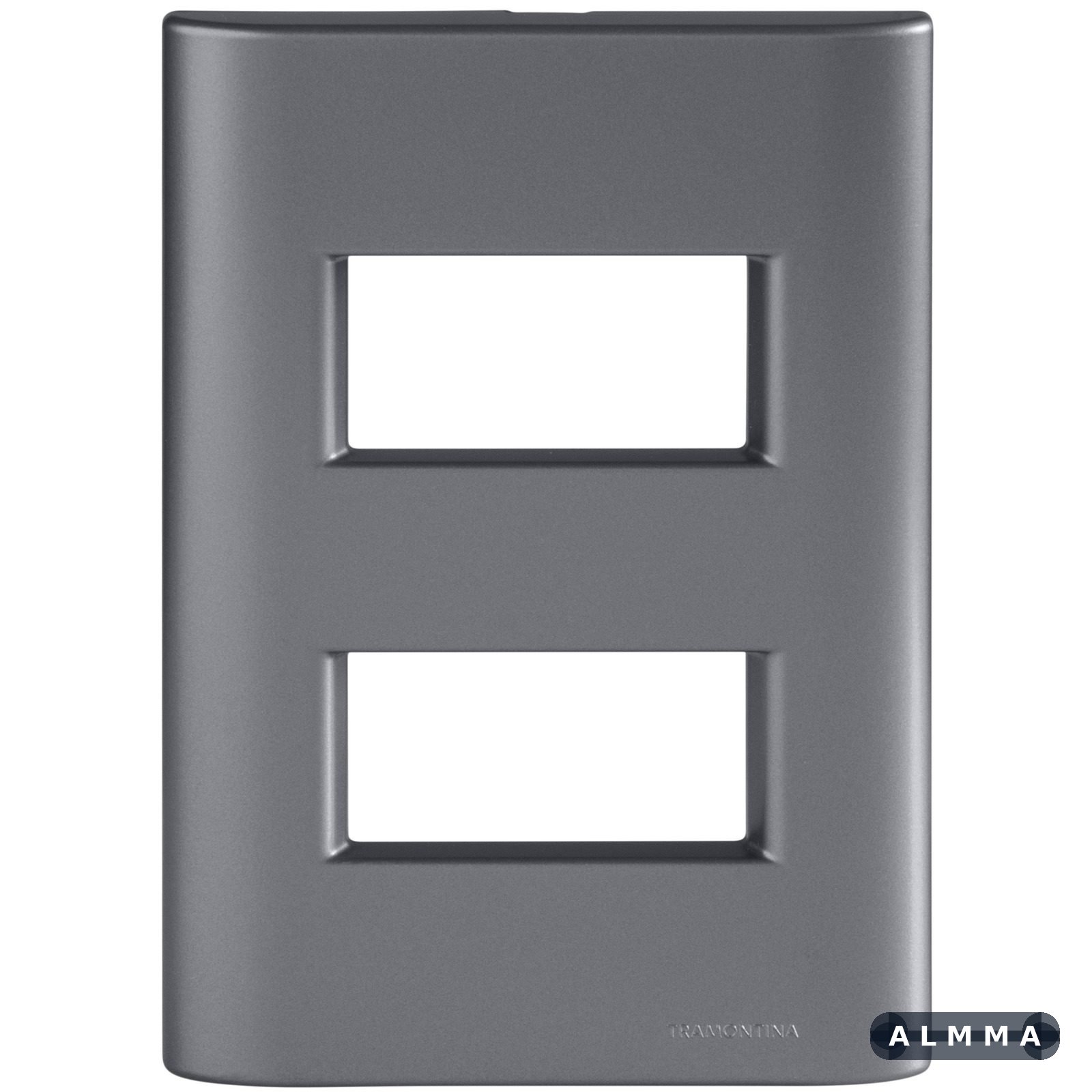 Placa 2 Postos Afastados Tramontina Giz com Suporte Onix Metalizado 20 UNIDADES EMB.MINIMA