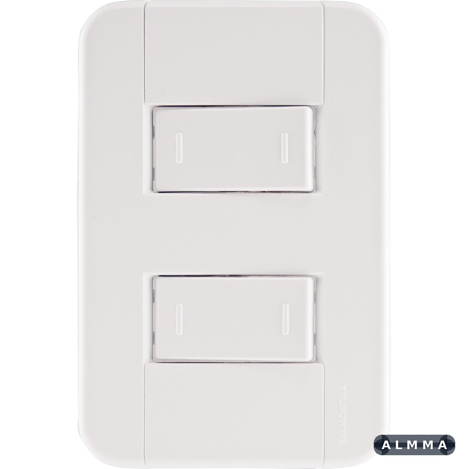 Conjunto 4x2 com 2 Interruptores Paralelos 10 A 250 V Tramontina Tablet Branco 10 UNIDADES EMB.MINIMA