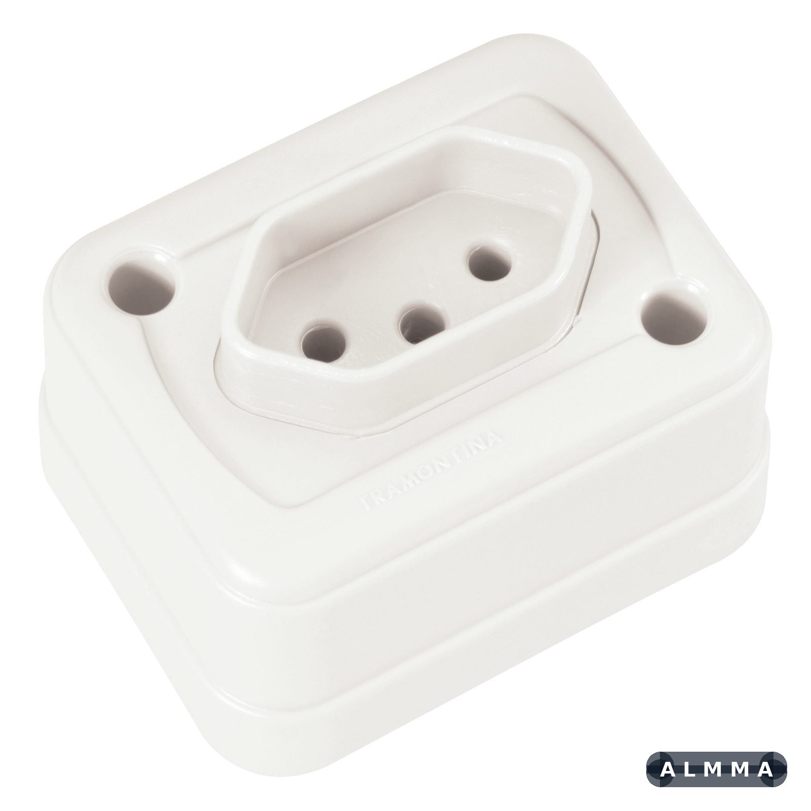 Tomada de Sobrepor 2P+T 10 A 250 V Tramontina Branco embalagem Flow Pack 30 UNIDADES EMB.MINIMA