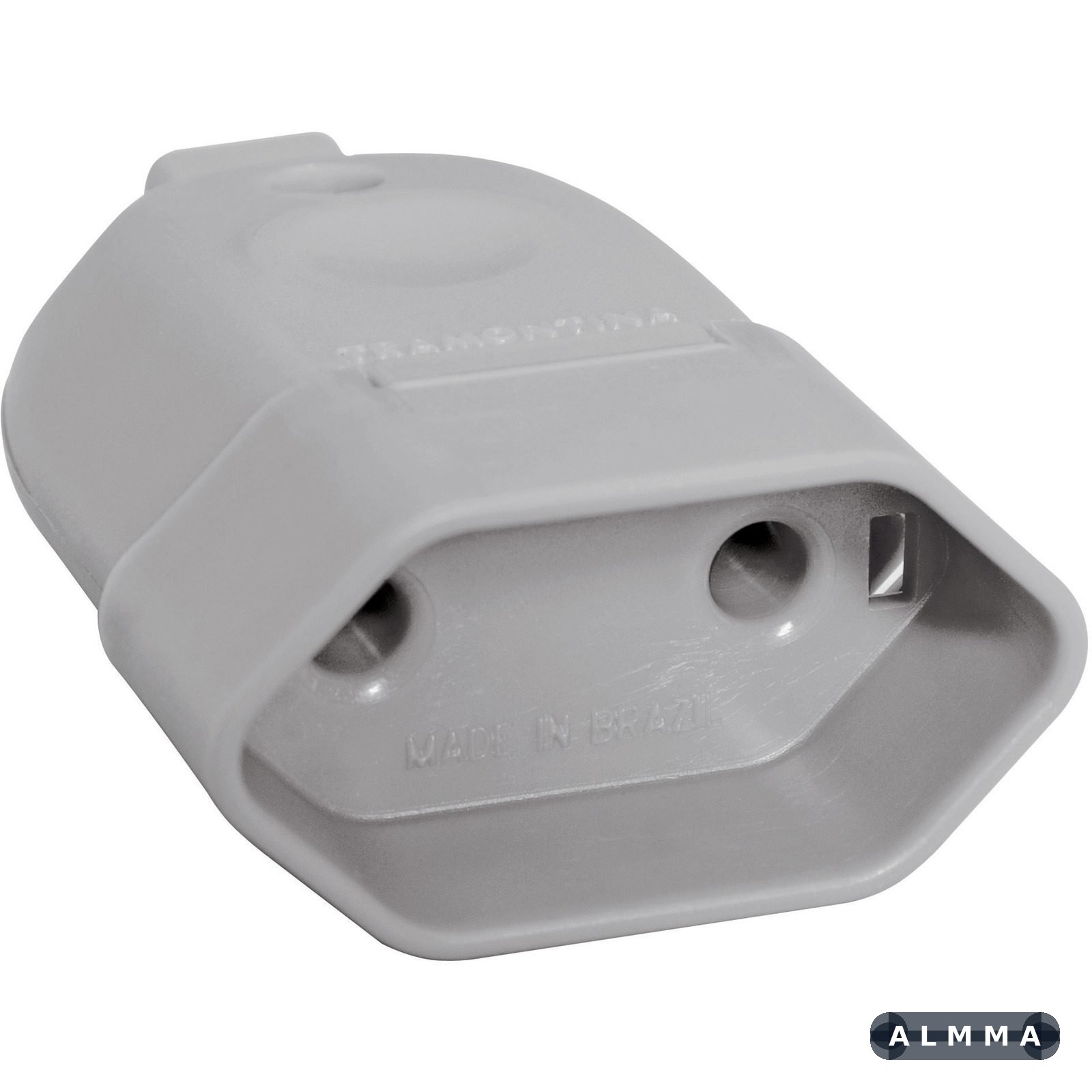 Plugue fêmea 2P 10A 250V~ cor cinza 100 UNIDADES EMB.MINIMA