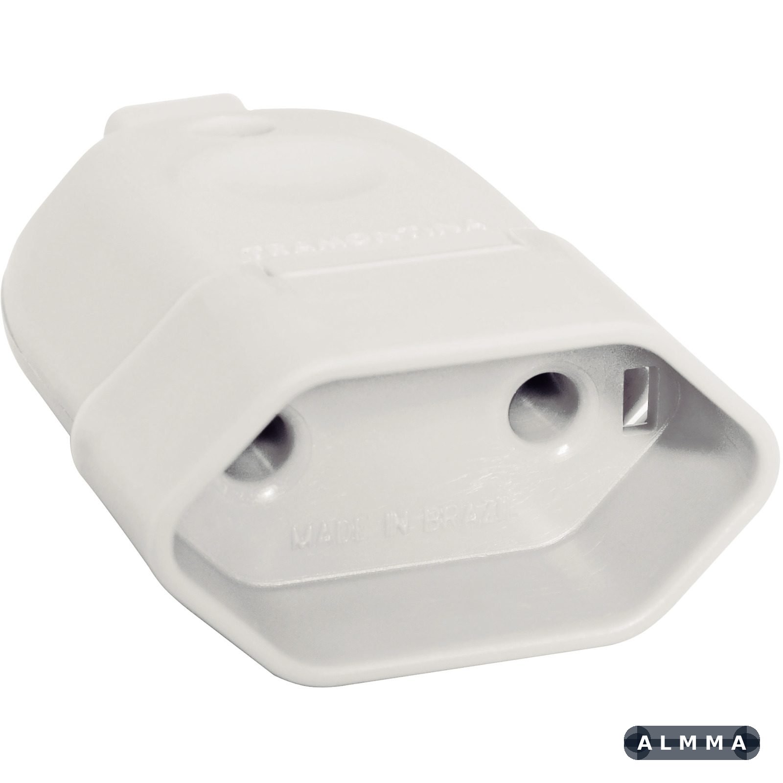 Plugue fêmea 2P 10A 250V~ cor branco 100 UNIDADES EMB.MINIMA