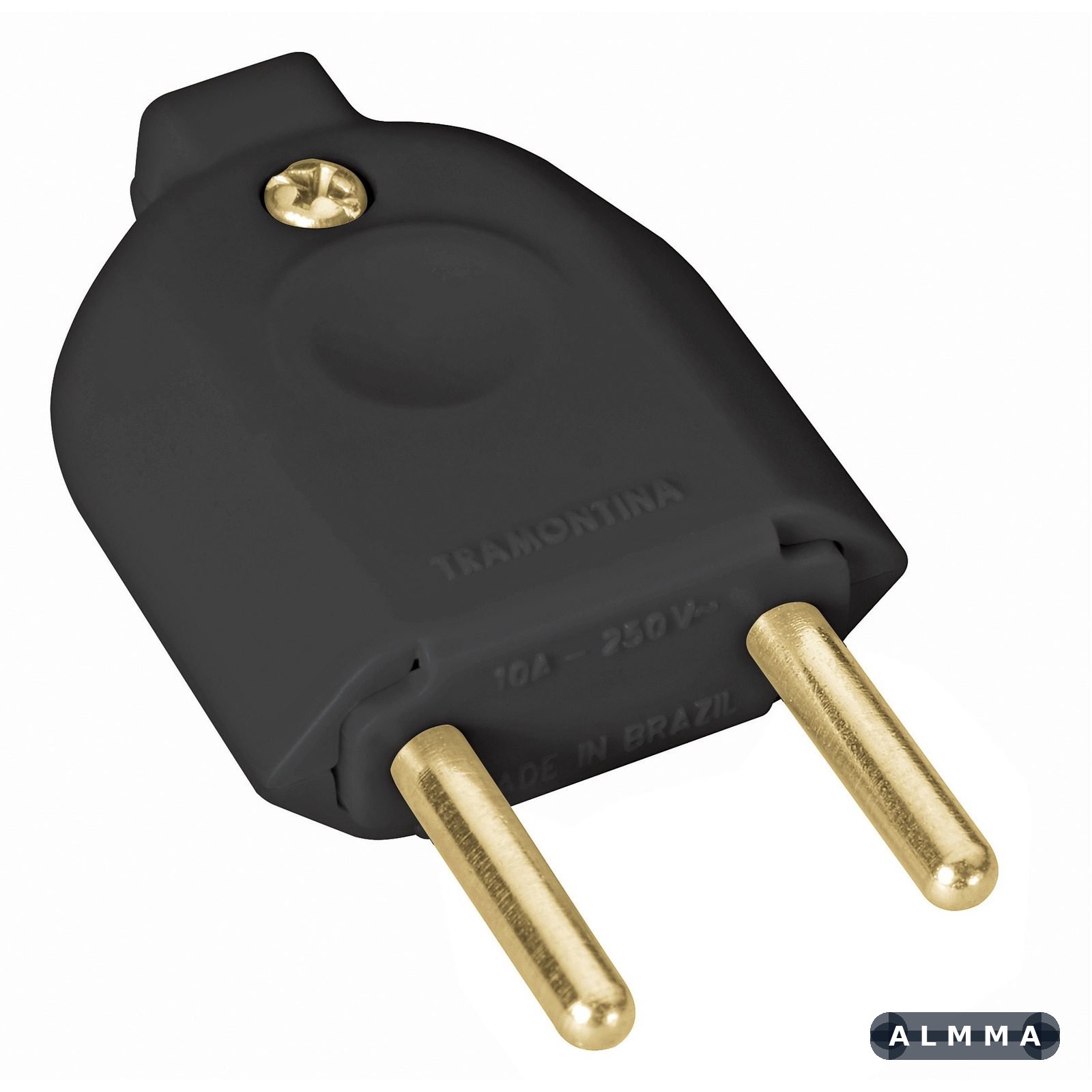 Plugue Macho 2P 10 A 250 V Tramontina Preto 800 UNIDADES EMB.MINIMA