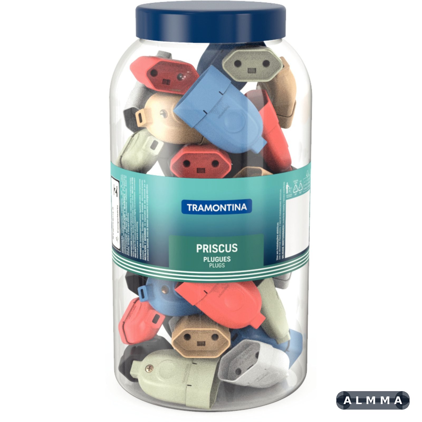 Plugue Fêmea 2P 10 A 250 V Tramontina 6 Cores Pote com 66 Unidades 66 UNIDADES EMB.MINIMA