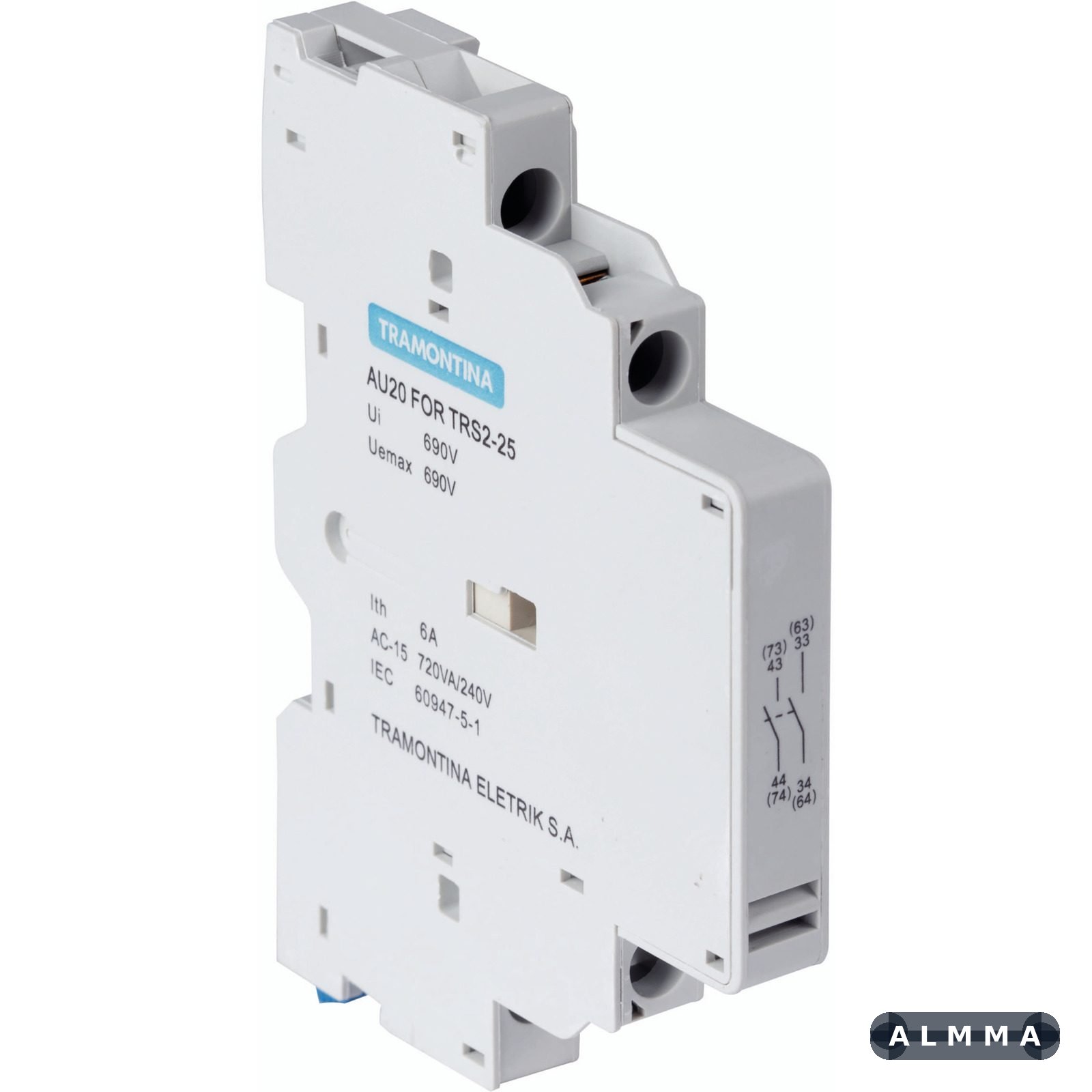 Contato Lateral Tramontina AU20 para Disjuntor Motor TRS2-25 4 UNIDADES EMB.MINIMA