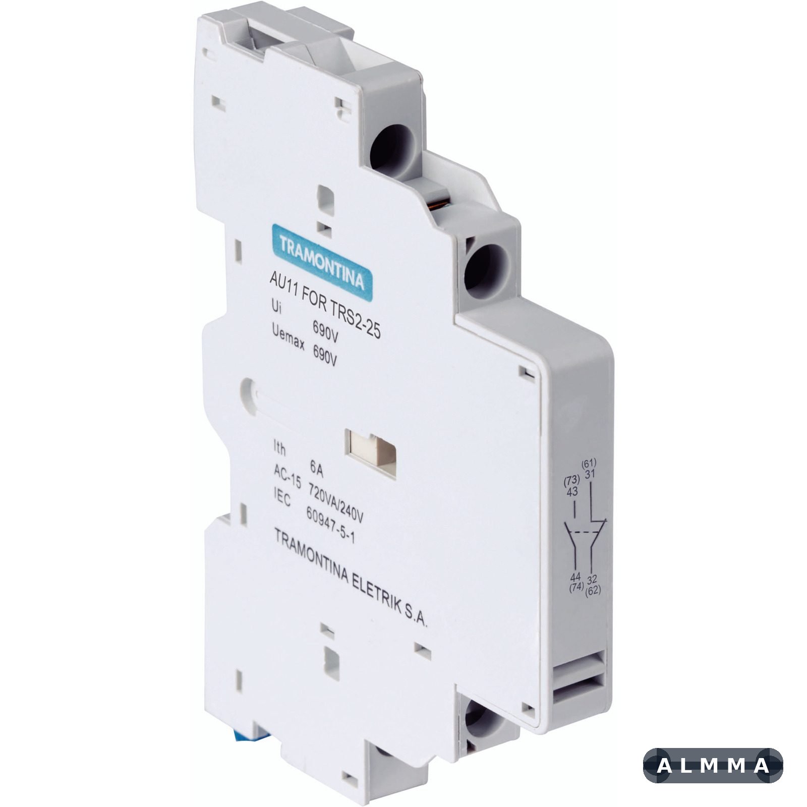 Contato Lateral Tramontina AU11 para Disjuntor Motor TRS2-25 4 UNIDADES EMB.MINIMA