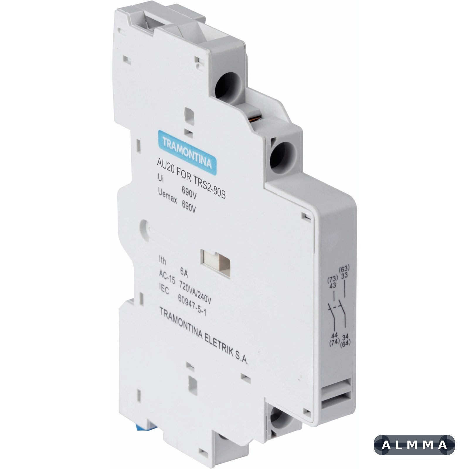 Contato Lateral Tramontina AU20 para Disjuntor Motor TRS2-80B 2 UNIDADES EMB.MINIMA