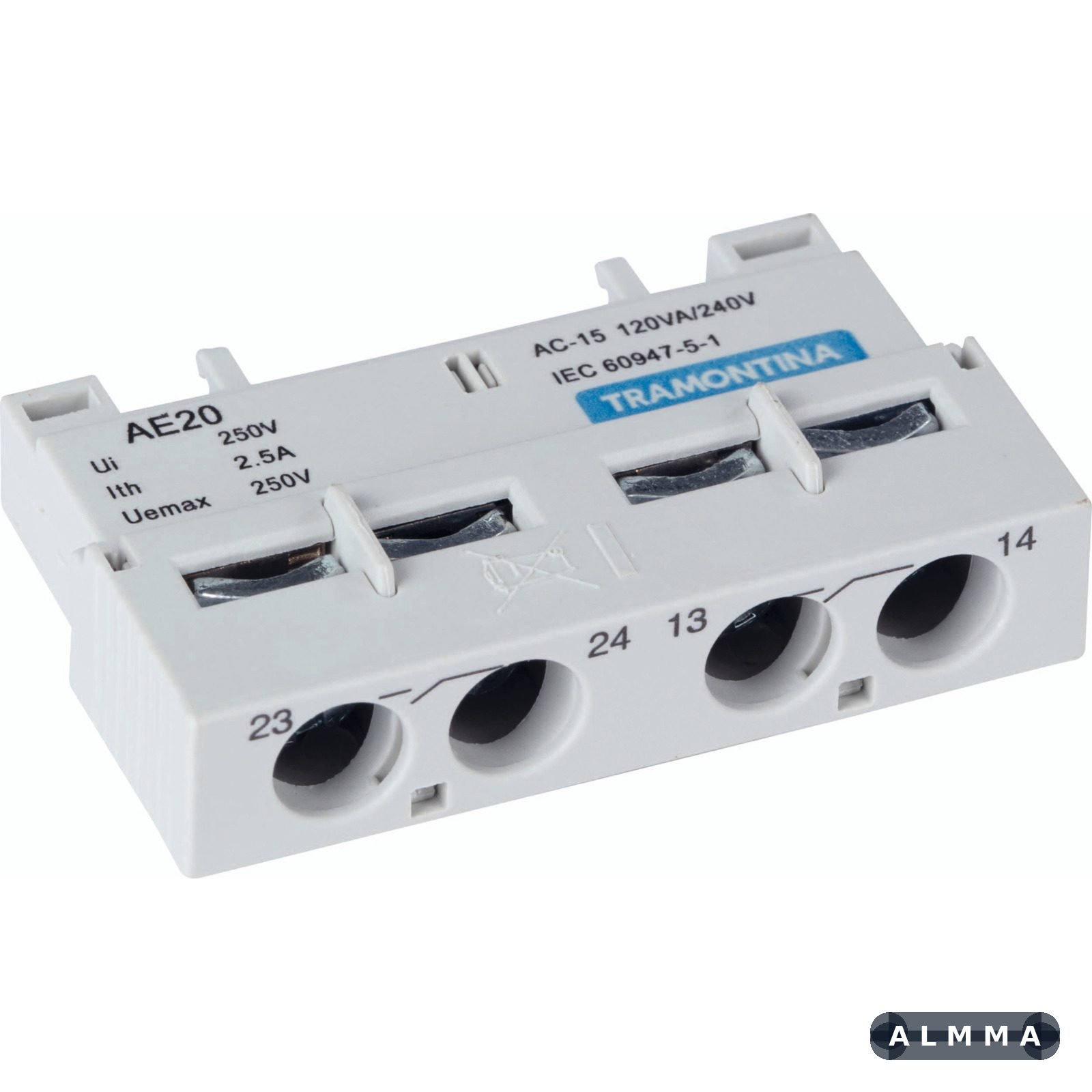 Contato Frontal Tramontina AE20 para Disjuntor Motor TRS2 20 UNIDADES EMB.MINIMA