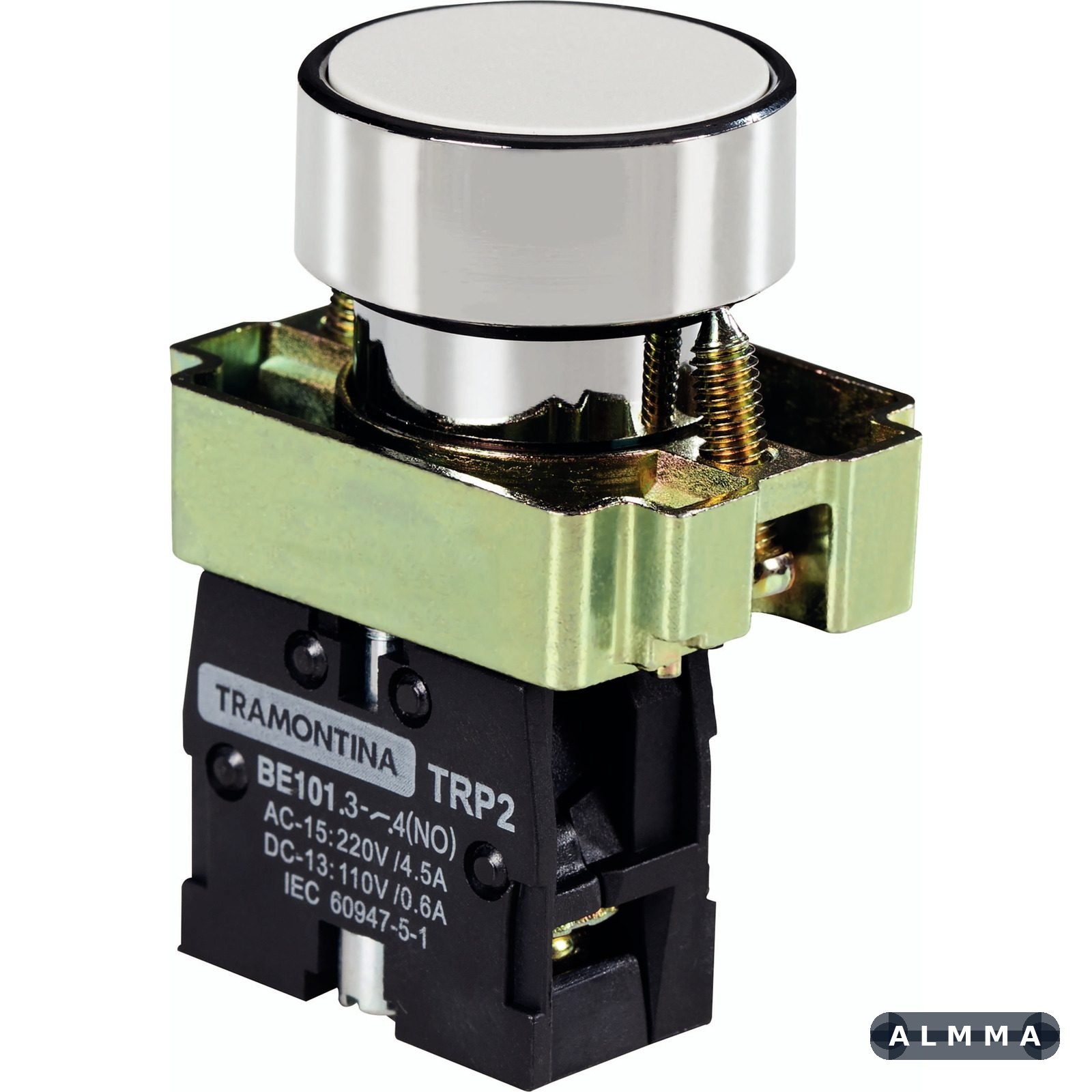 Botão de Impulso Tramontina TRP2-BA11 1NA Branco com Base de Metal 10 UNIDADES EMB.MINIMA
