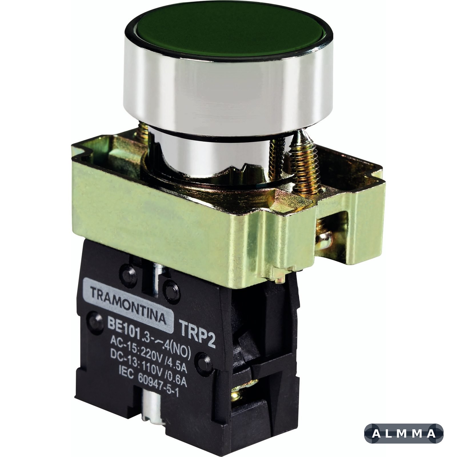 Botão de Impulso Tramontina TRP2-BA31 1NA Verde com Base de Metal 10 UNIDADES EMB.MINIMA