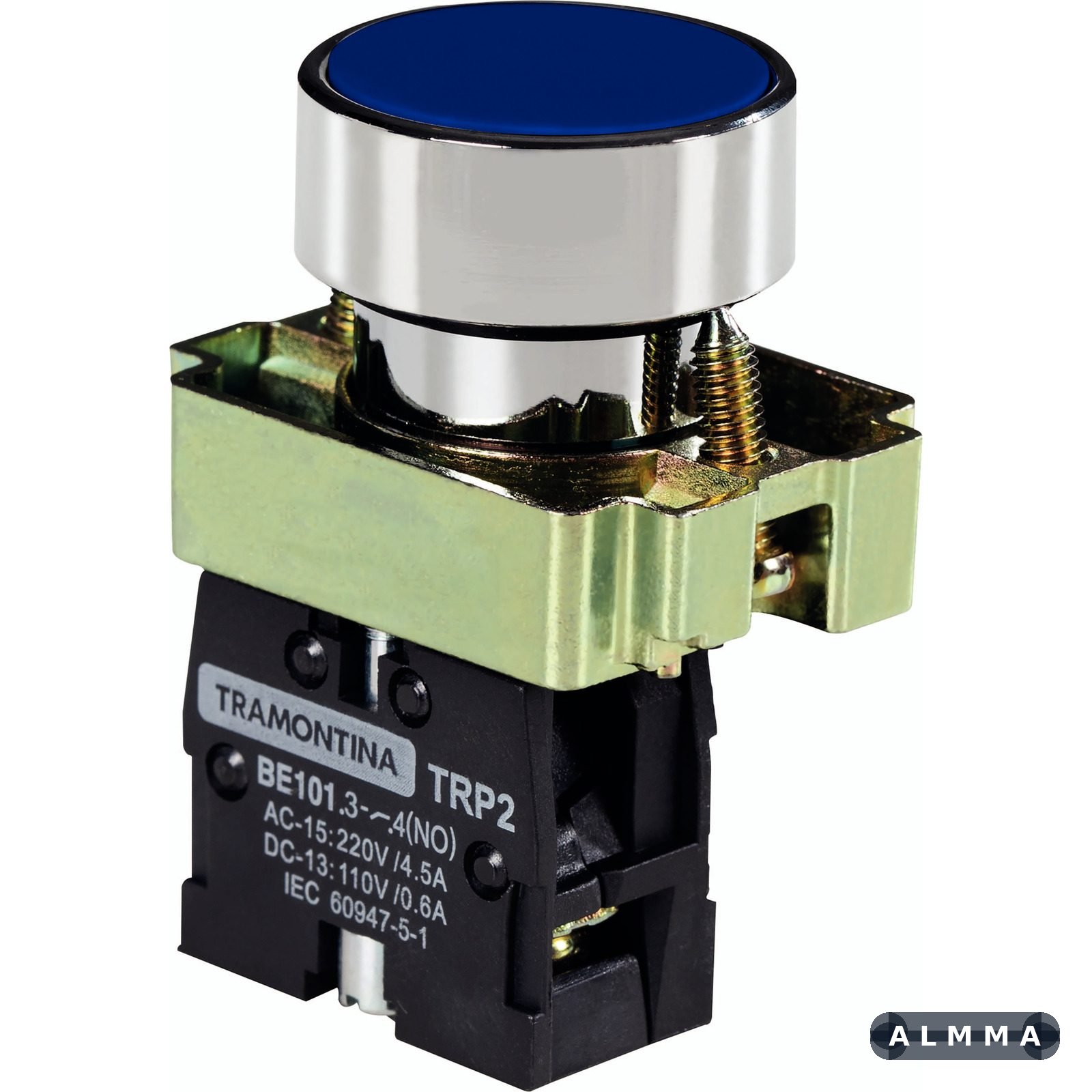 Botão de Impulso Tramontina TRP2-BA61 1NA Azul com Base de Metal 10 UNIDADES EMB.MINIMA