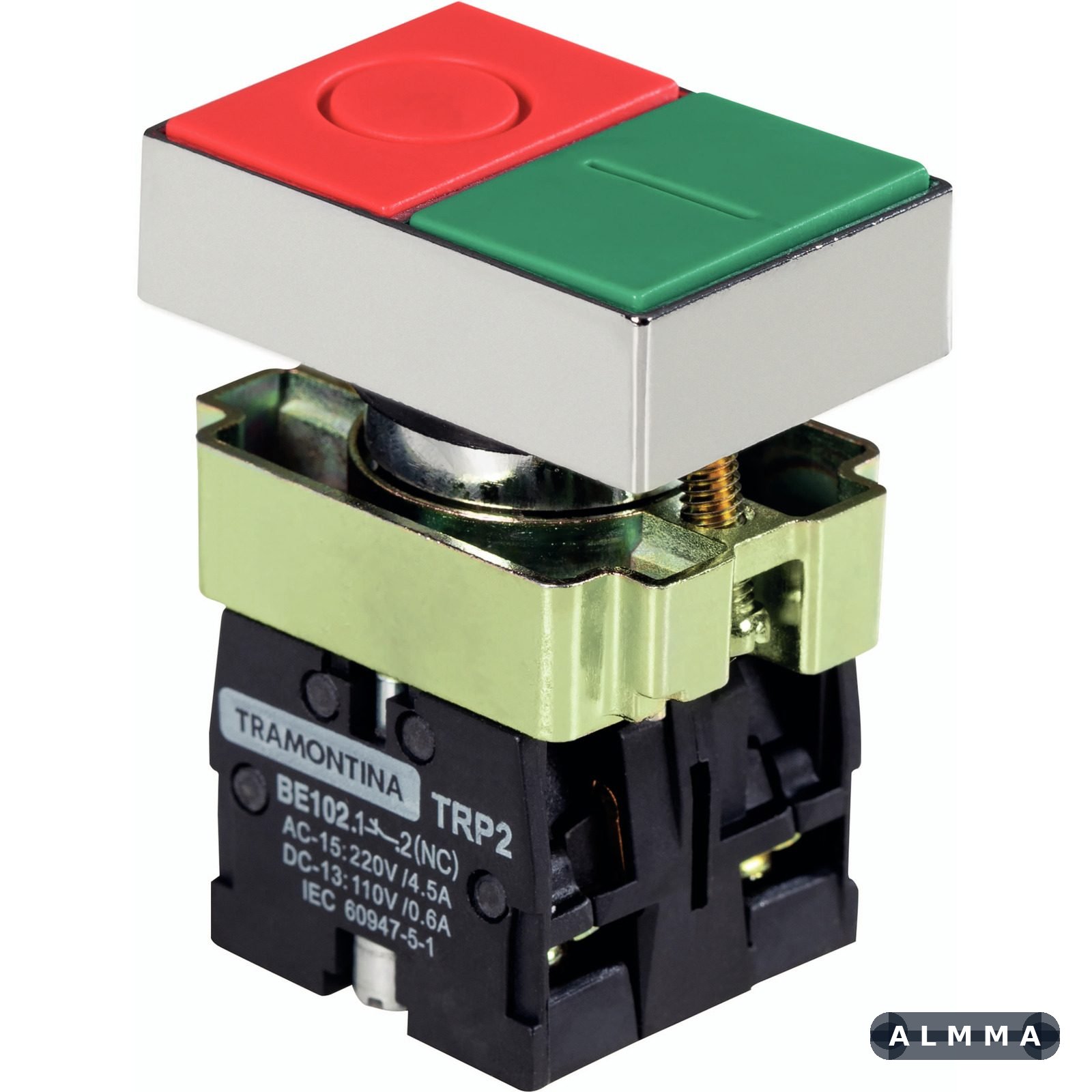 Botão Duplo Tramontina TRP2-BL8325 1NA+1NF com Base de Metal 10 UNIDADES EMB.MINIMA