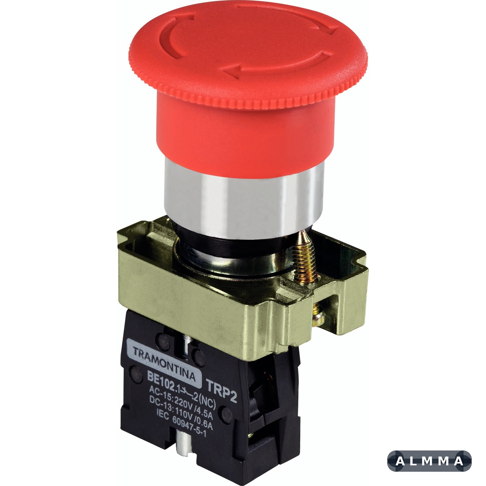 Botão de Emergência Tramontina TRP2-BS542 1NF com Base de Metal 10 UNIDADES EMB.MINIMA