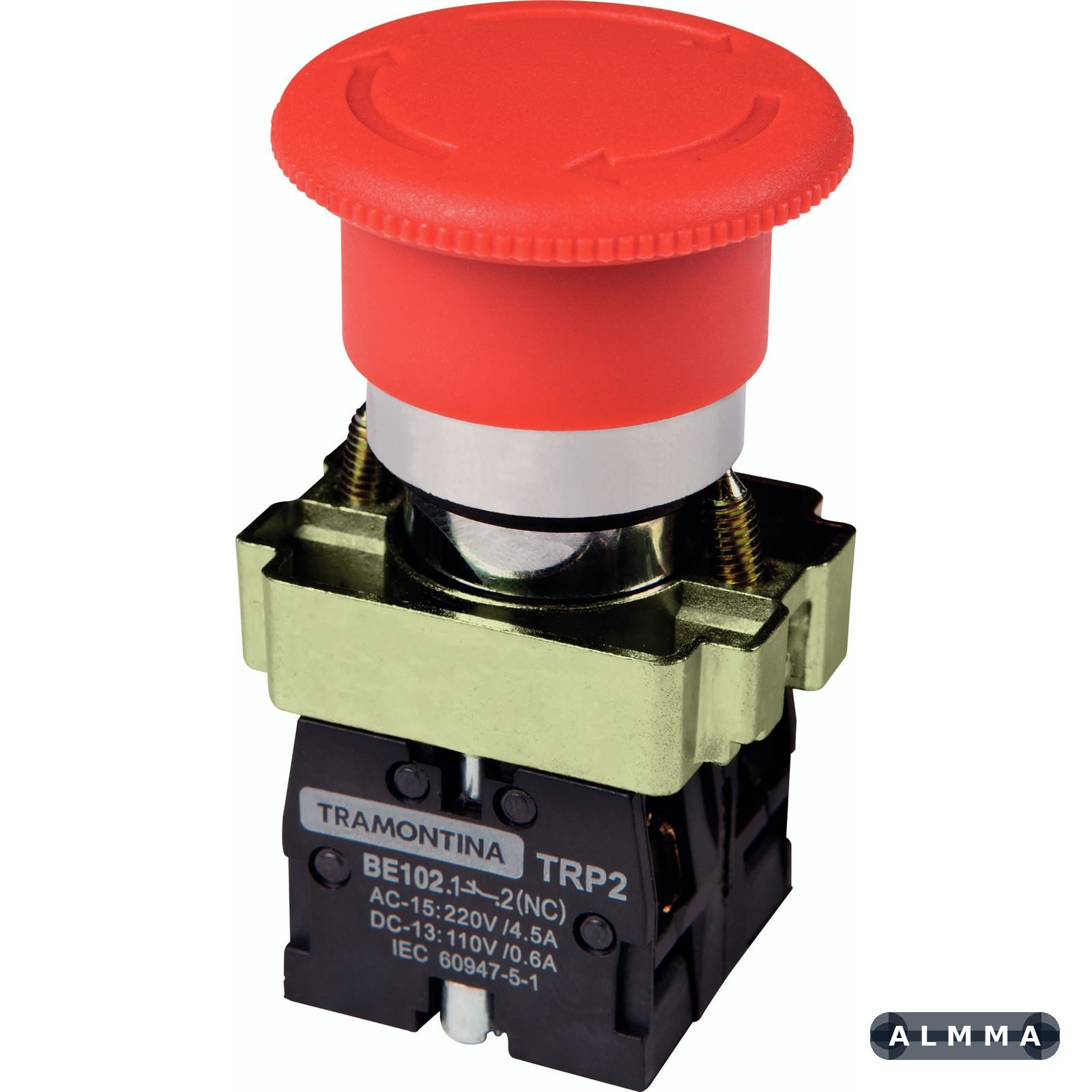 Botão de Emergência Tramontina TRP2-BS545 1NA+1NF com Base de Metal 10 UNIDADES EMB.MINIMA