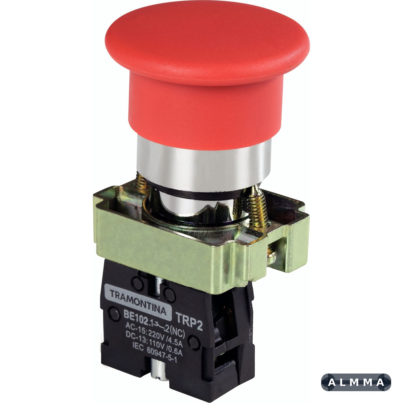 Botão Cogumelo Tramontina TRP2-BC42 1NF Vermelho com Base de Metal 10 UNIDADES EMB.MINIMA