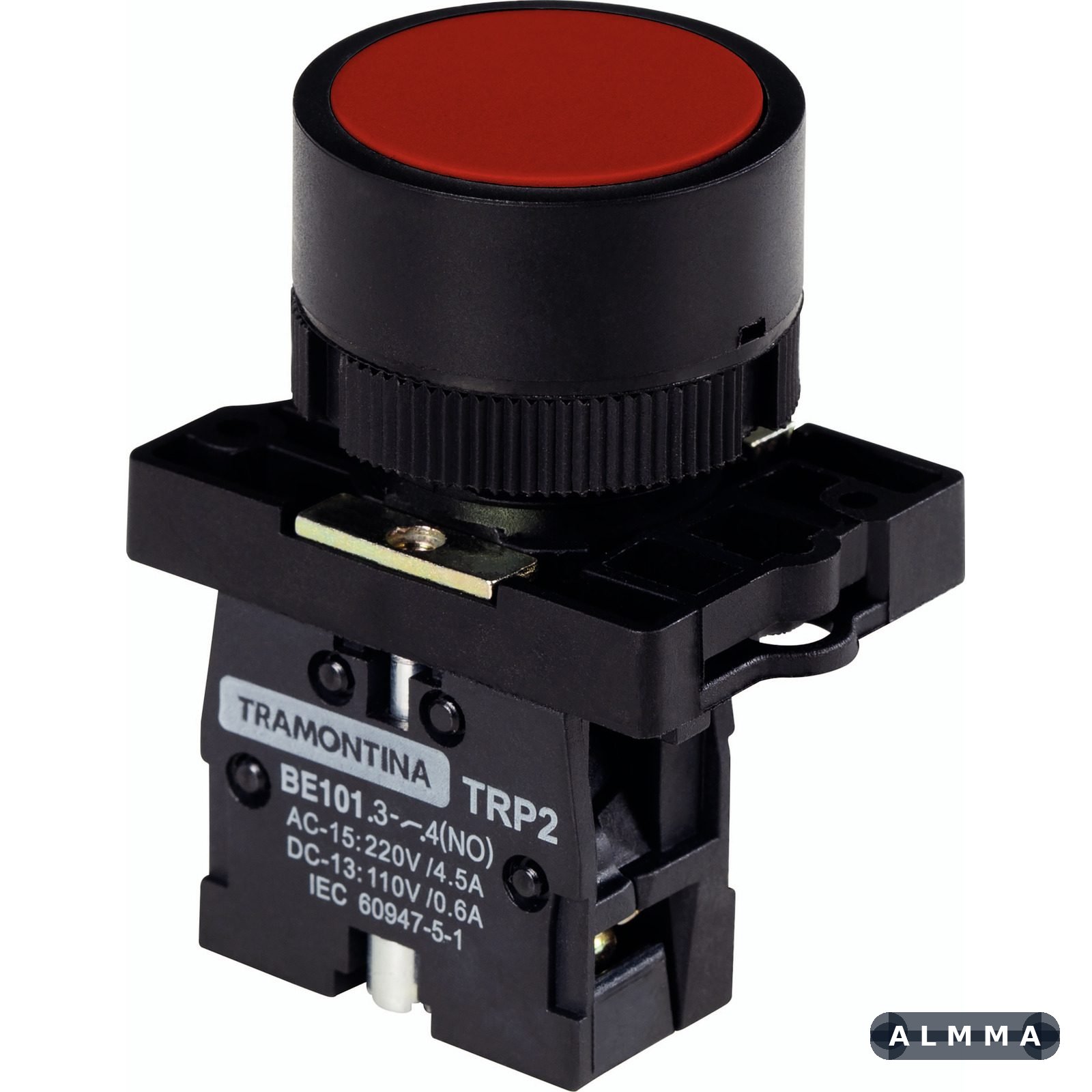 Botão de Impulso Tramontina TRP2-EA41 1NA Vermelho com Base de Plástico 10 UNIDADES EMB.MINIMA