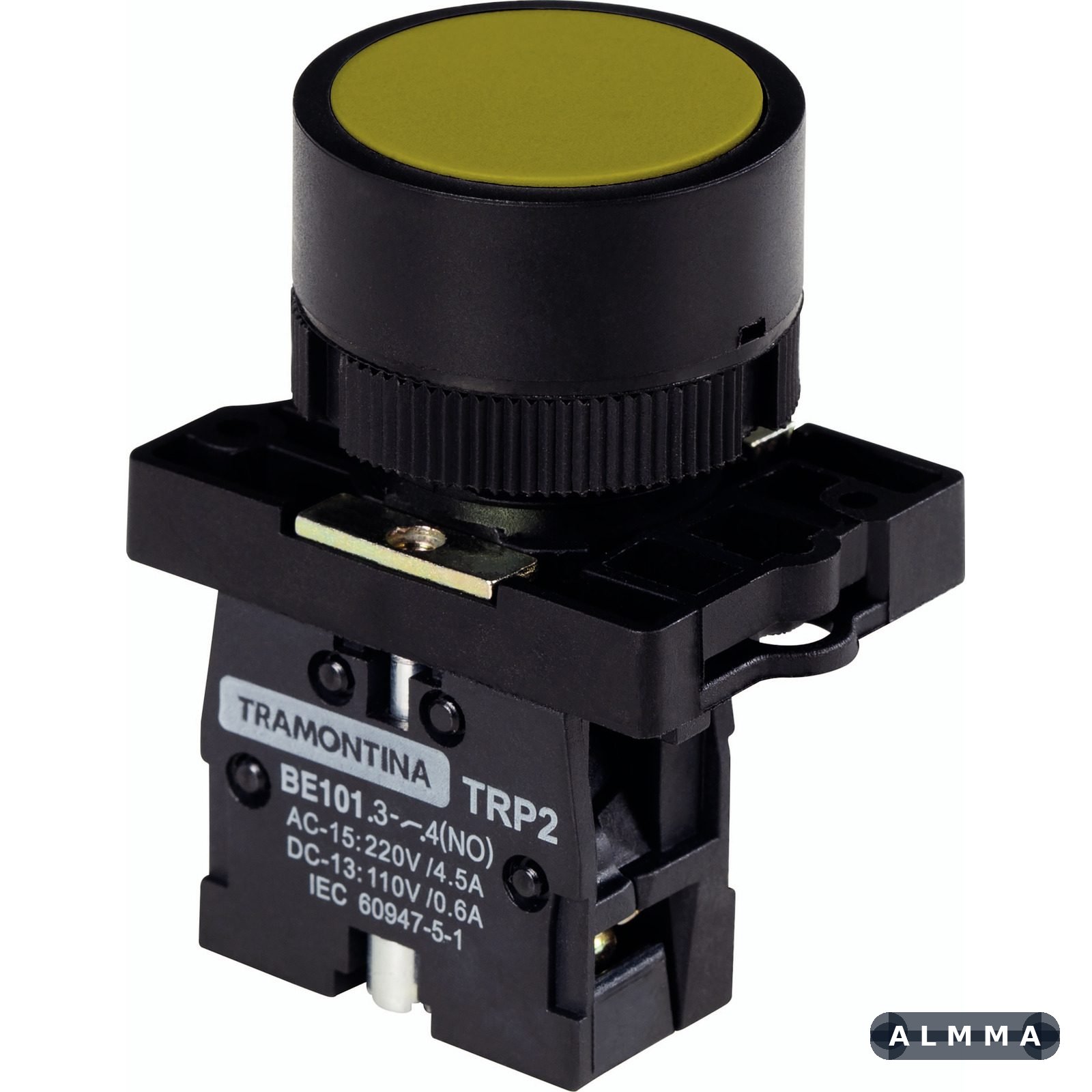 Botão de Impulso Tramontina TRP2-EA51 1NA Amarelo com Base de Plástico 10 UNIDADES EMB.MINIMA