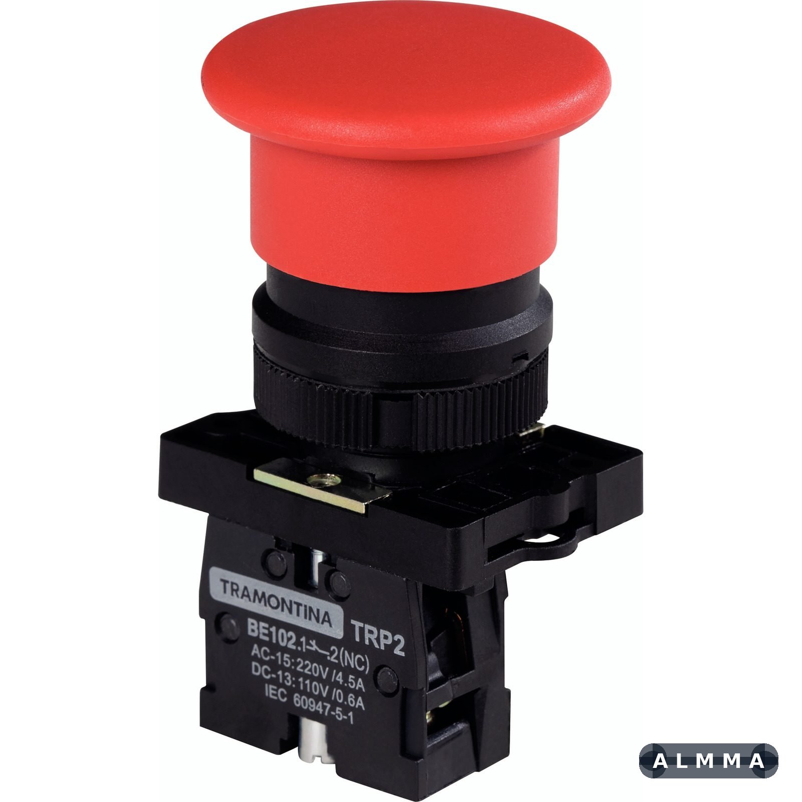Botão Cogumelo Tramontina TRP2-EC42 1NF Vermelho com Base de Plástico 10 UNIDADES EMB.MINIMA