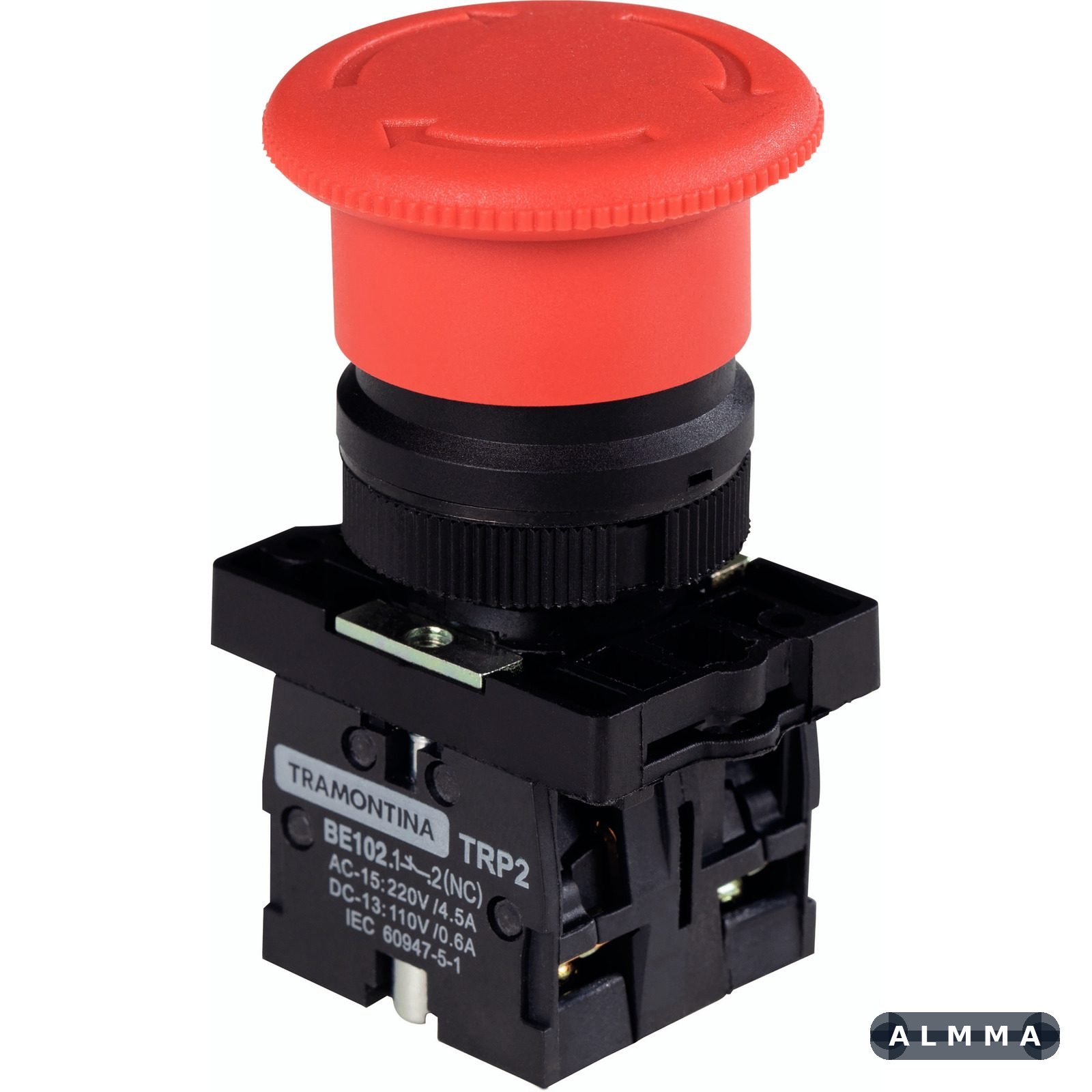 Botão de Emergência Tramontina TRP2-ES545 1NA+1NF com Base de Plástico 10 UNIDADES EMB.MINIMA