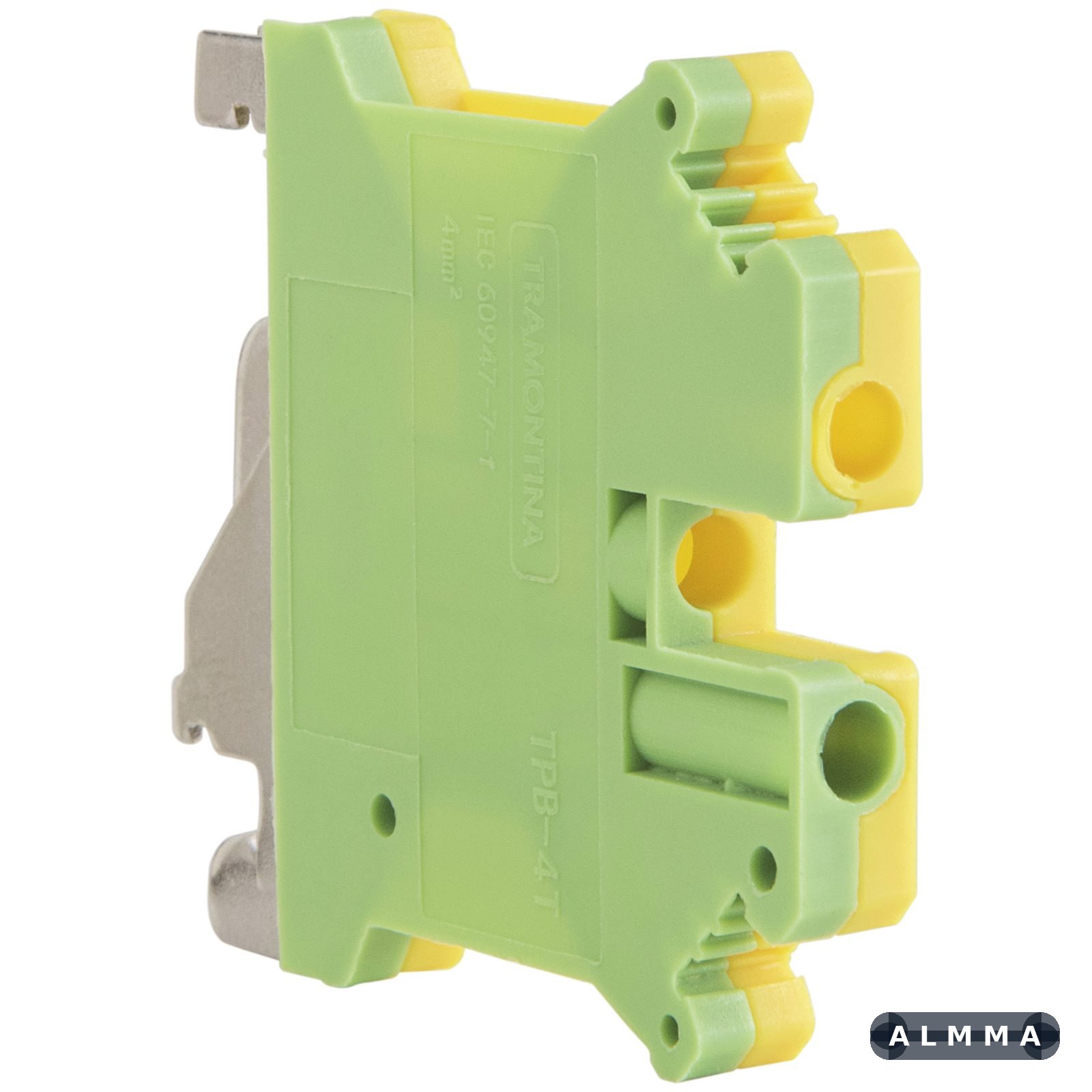 Borne de Conexão a Parafuso Verde/Amarelo 4 mm² Tramontina TPB-4T 100 UNIDADES EMB.MINIMA