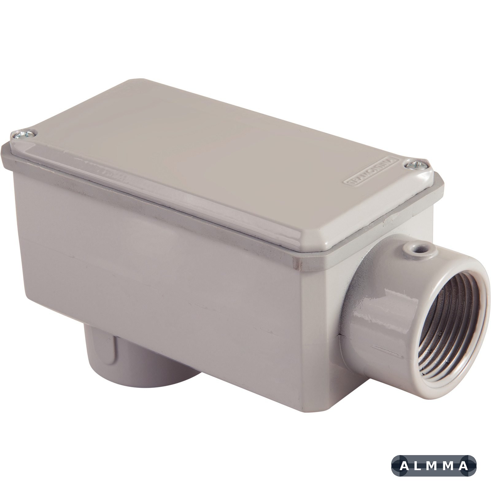 Condulete Fixo Tramontina Tipo LB Rosca NPT 1.1/2" Com Tampa Com Pintura Cinza 6 UNIDADES EMB.MINIMA