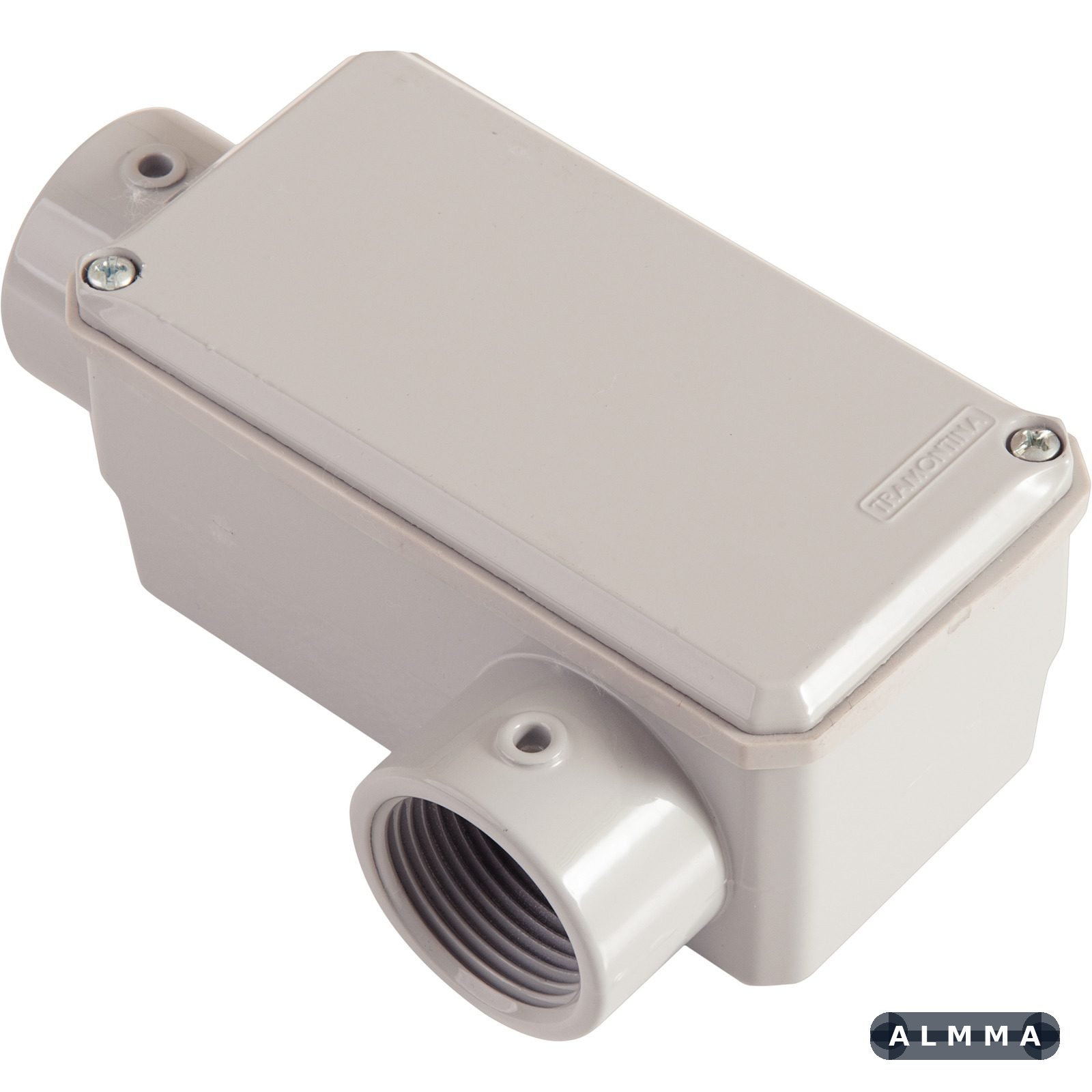 Condulete Fixo Tramontina Tipo LL Rosca NPT 1" Com Tampa Pintura Cinza IP54 12 UNIDADES EMB.MINIMA