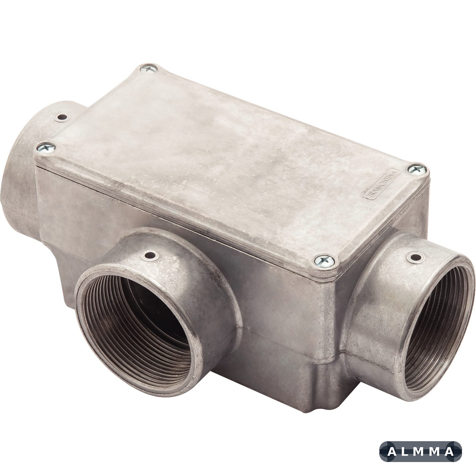 Condulete Tipo T 2" Fixo Tramontina com Tampa com Rosca BSP e sem Pintura 4 UNIDADES EMB.MINIMA