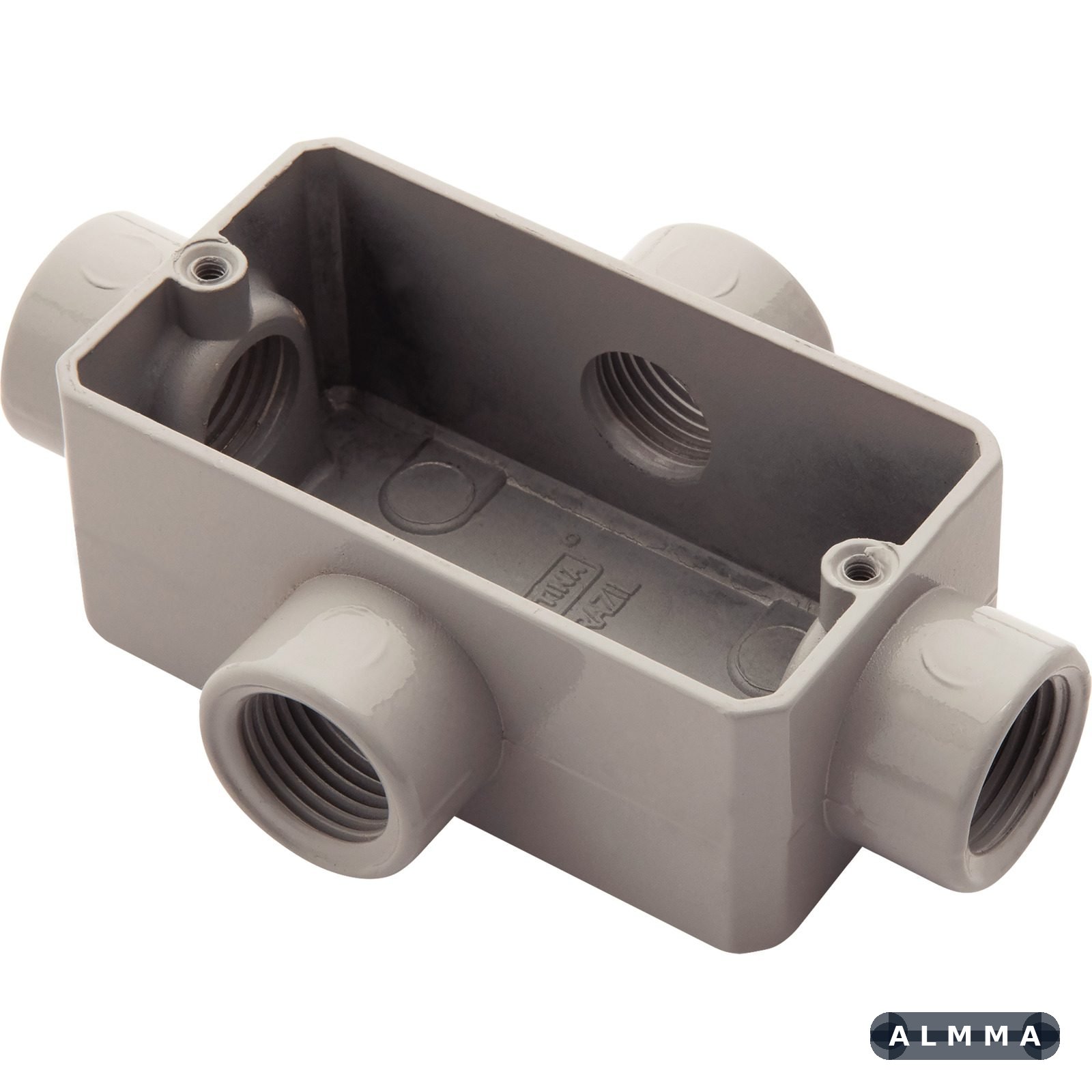 Condulete Fixo Tramontina Tipo X Rosca BSP 3/4" Com Tampa Com Pintura Cinza 12 UNIDADES EMB.MINIMA